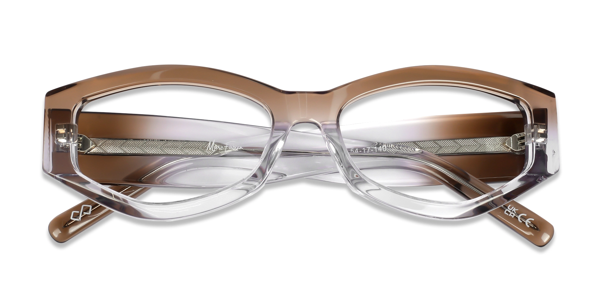 Crystal Brown Ombre Geometric Glasses