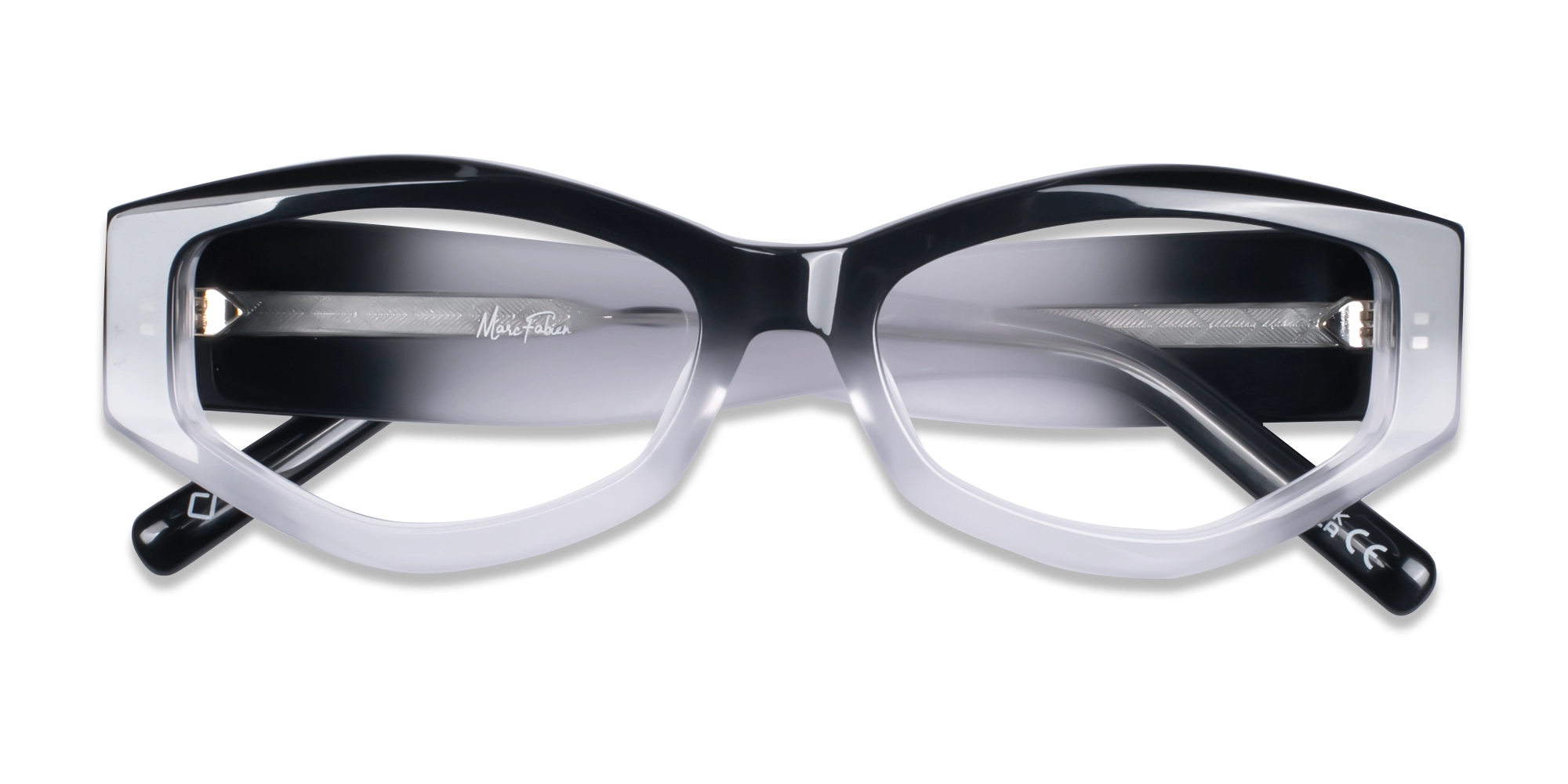Smoke Grey Ombre Geometric Glasses