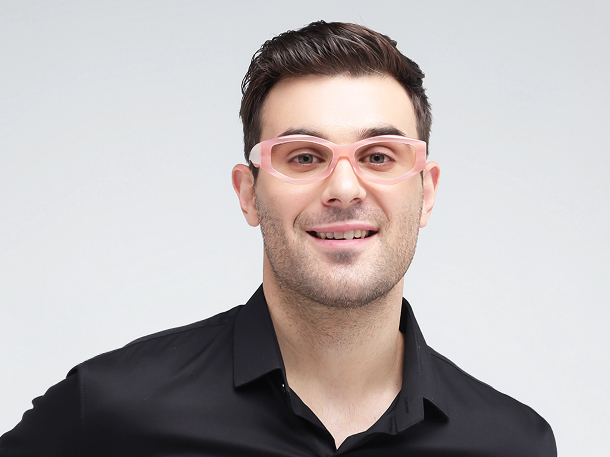 Tea Rose pink Oversized Full-Rim Glasses