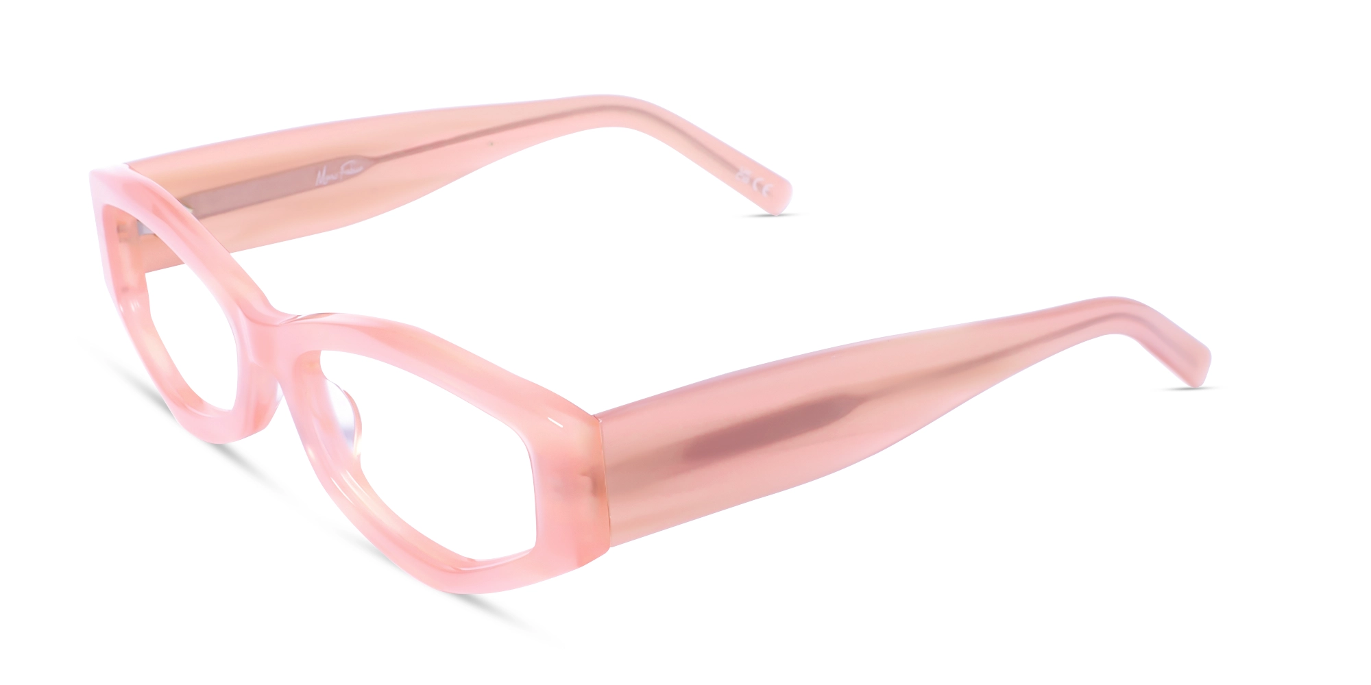 Tea Rose pink Oversized Full-Rim Glasses