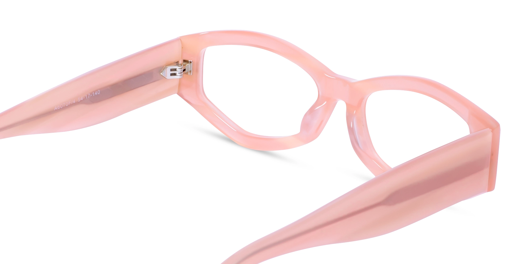 Tea Rose pink Oversized Full-Rim Glasses