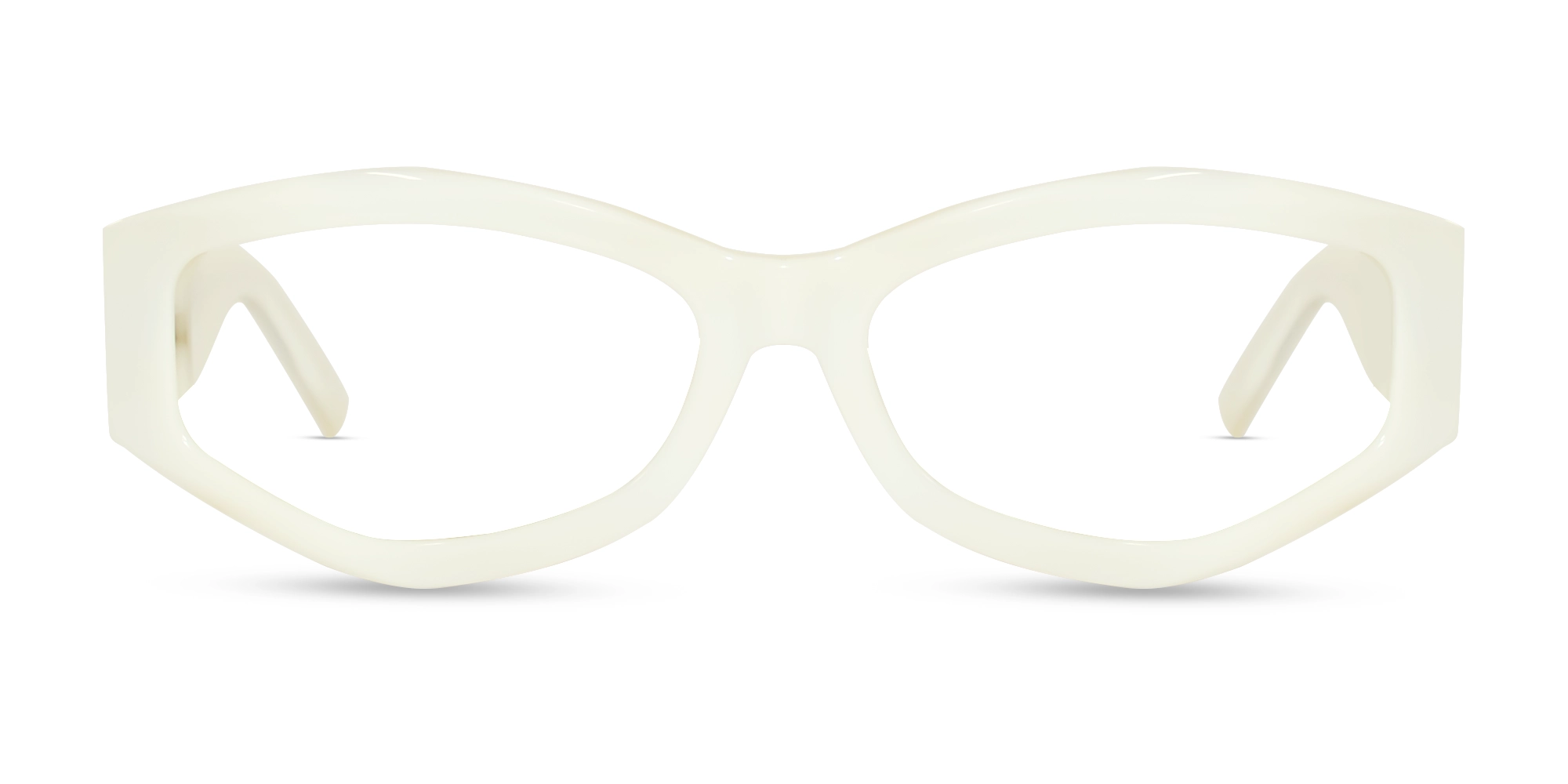 Smoke White Oversized Rectangle Glasses
