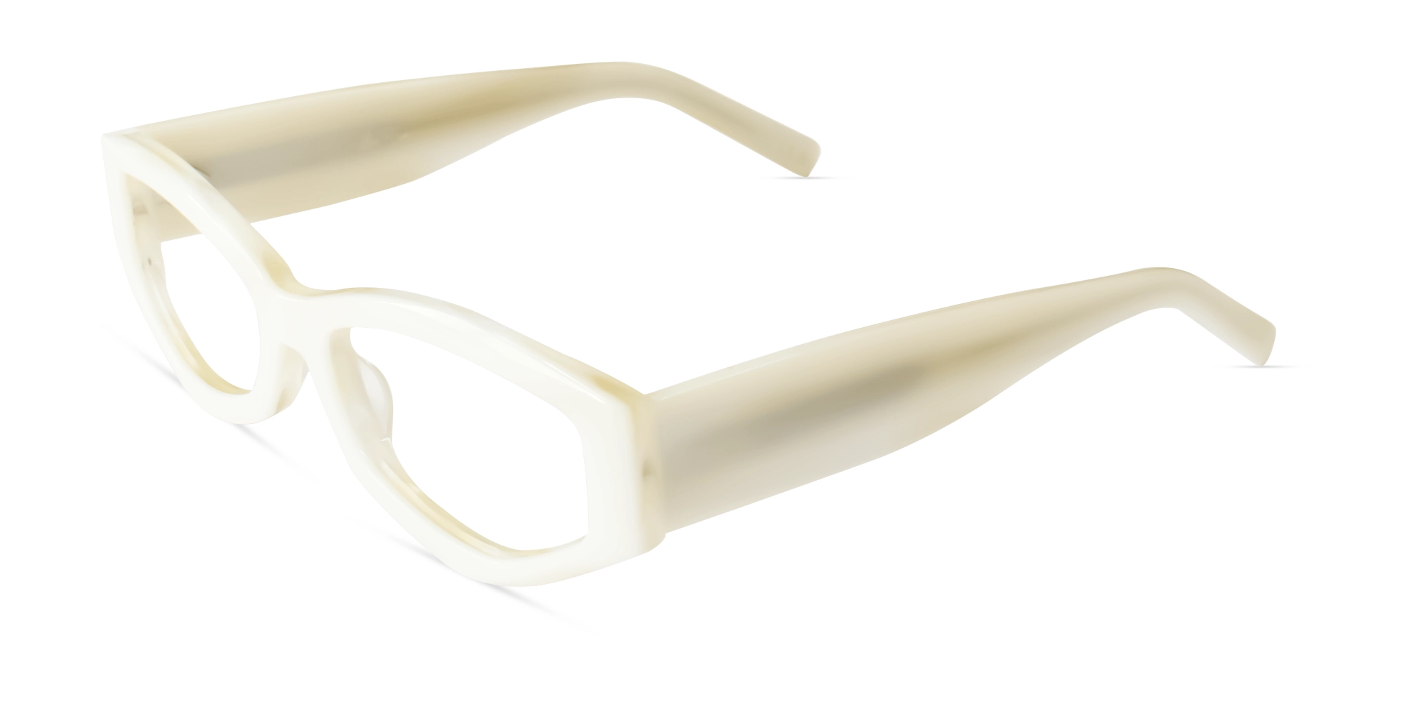 Smoke White Oversized Rectangle Glasses