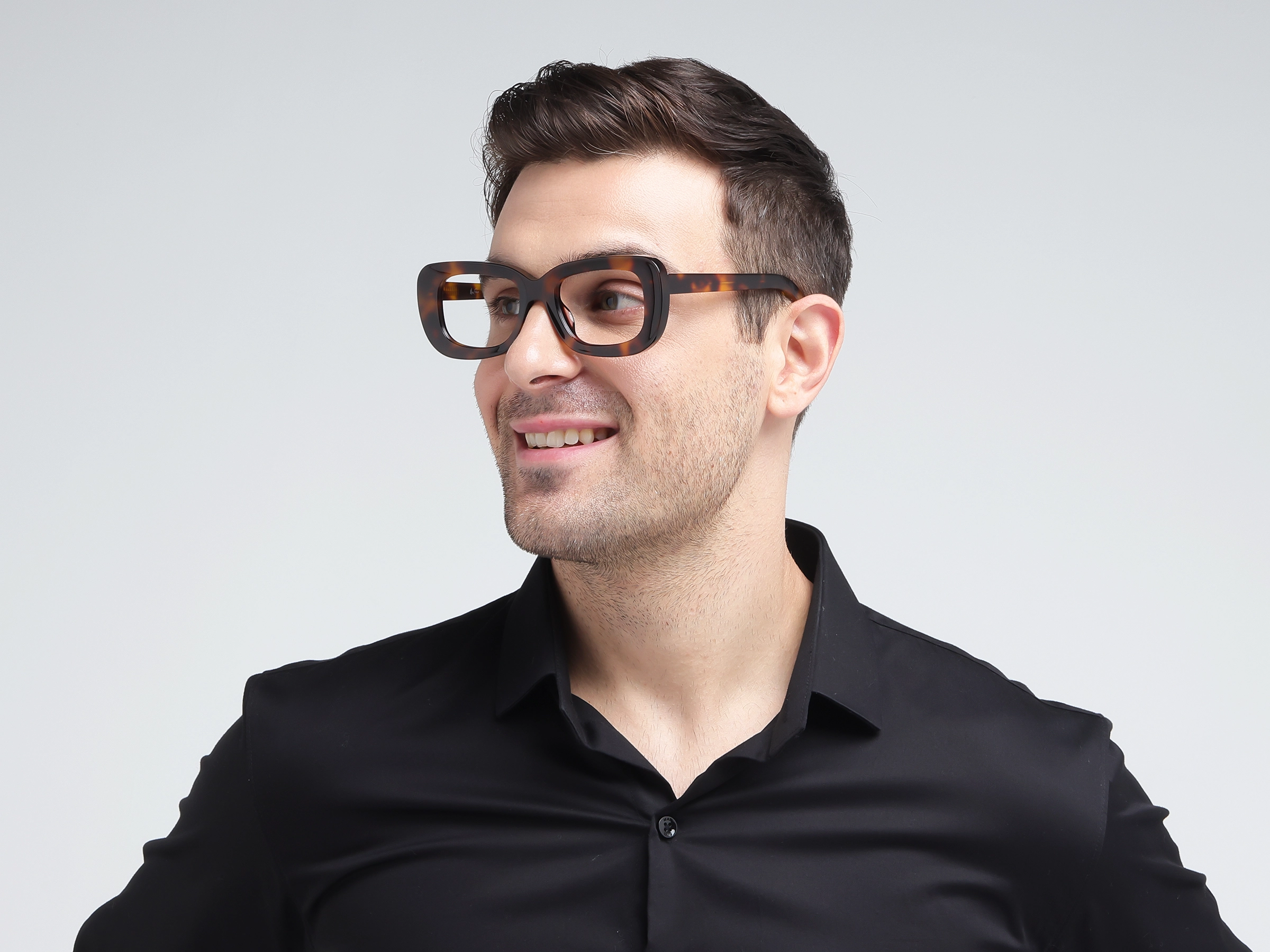 Dark Tortoise Oversized Full-Rim Glasses