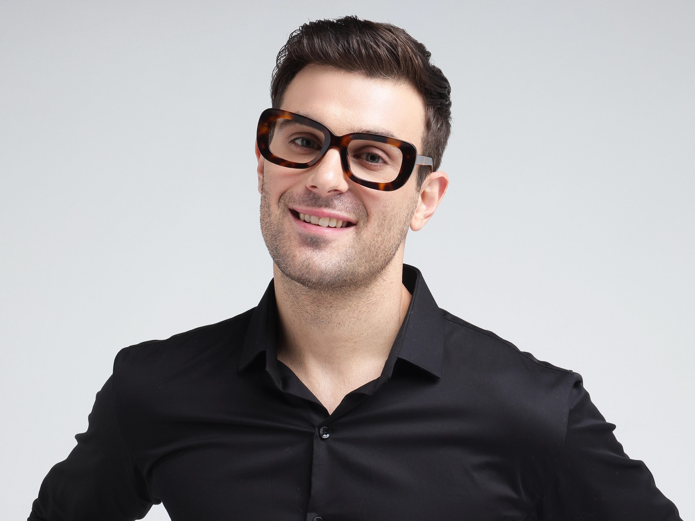 Dark Tortoise Oversized Full-Rim Glasses