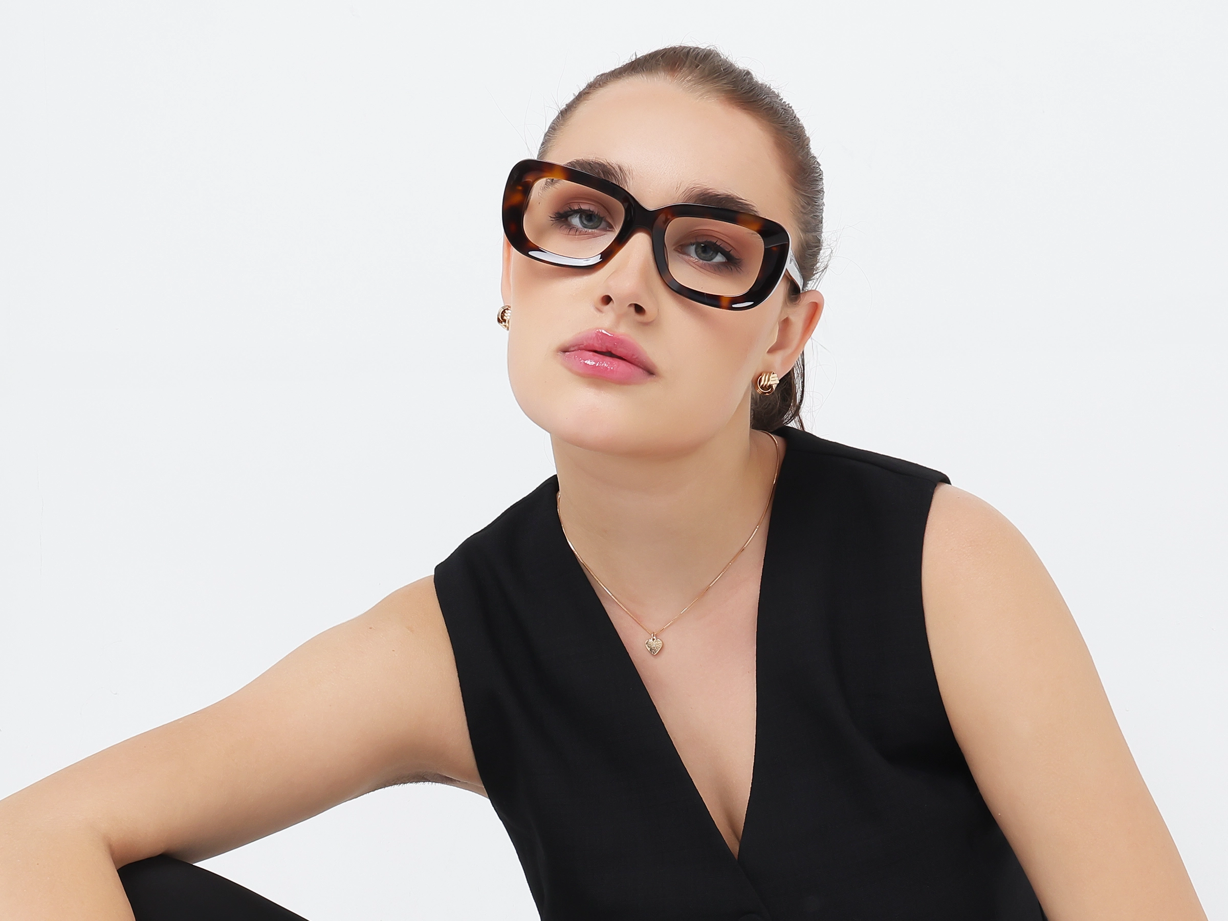 Dark Tortoise Oversized Full-Rim Glasses