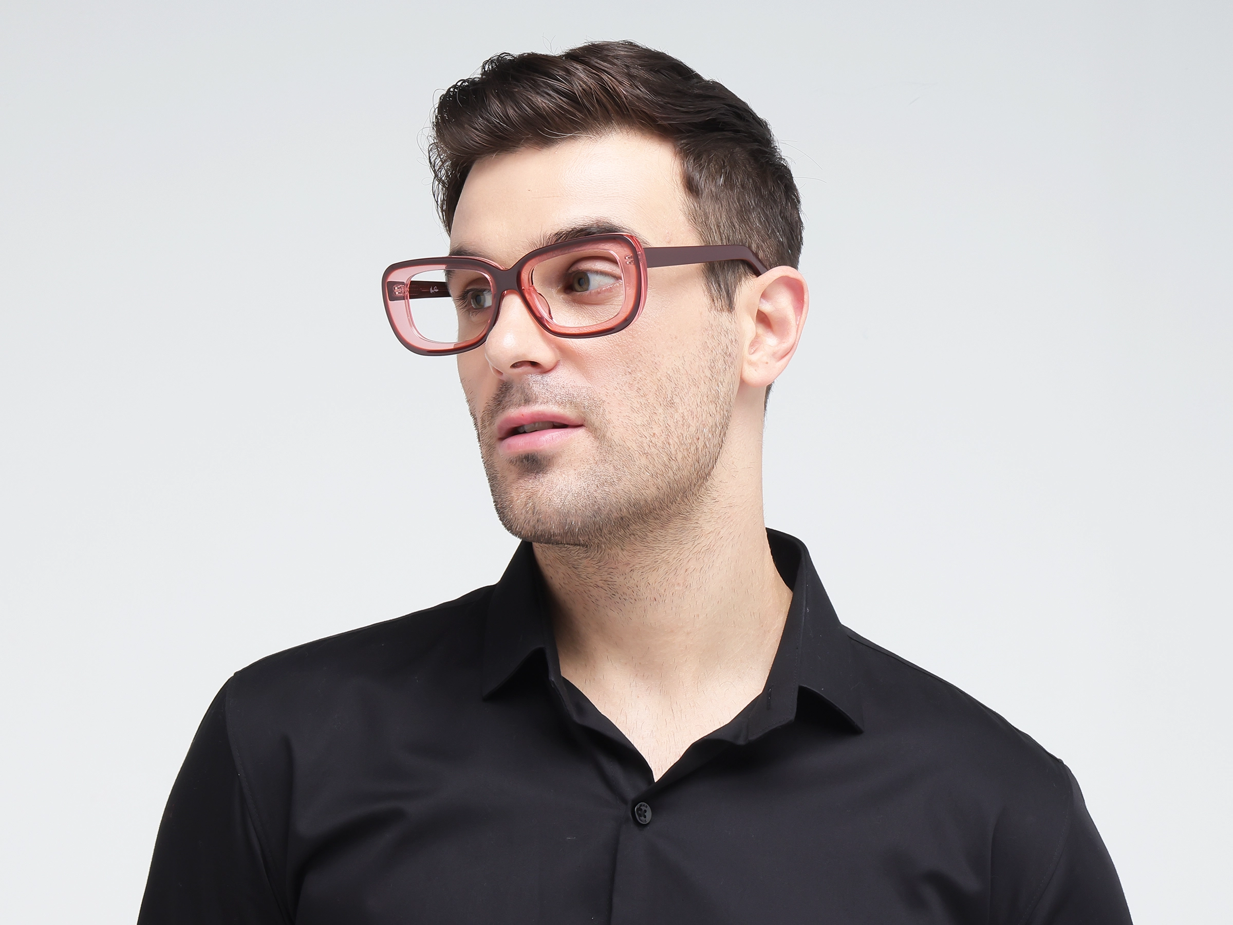 Burgundy Hue Oversized Full-Rim Glasses