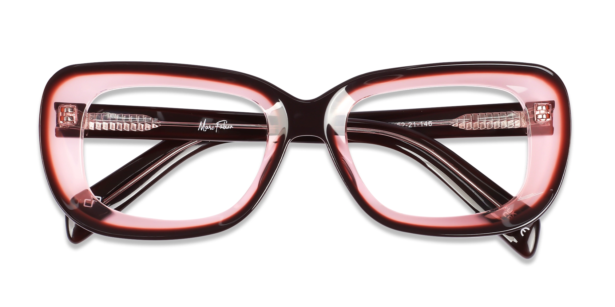 Burgundy Hue Oversized Full-Rim Glasses