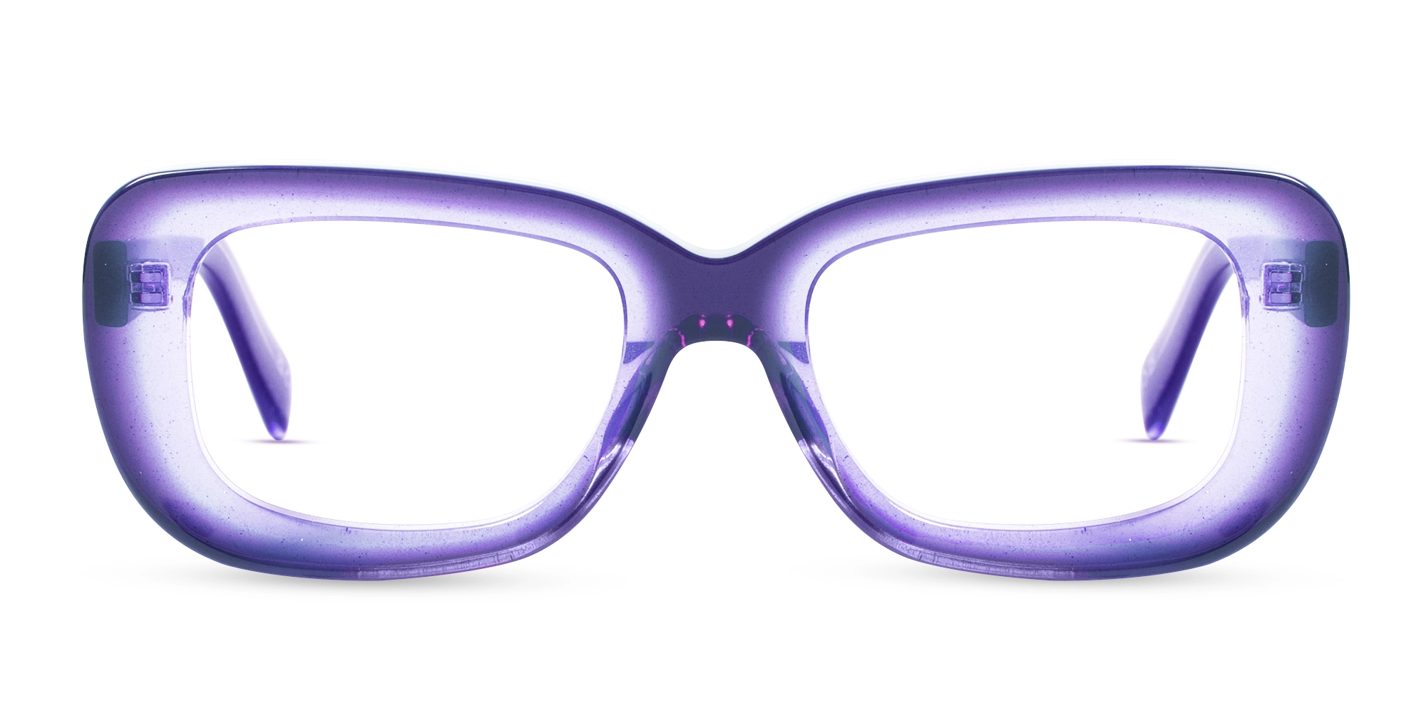 Purple Glittery Hue Oversized Full-Rim Glasses