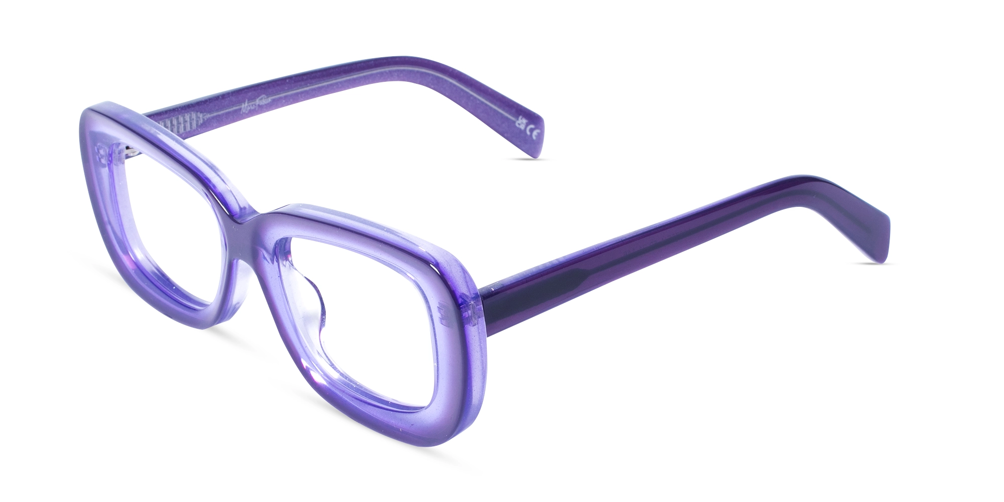 Purple Glittery Hue Oversized Full-Rim Glasses