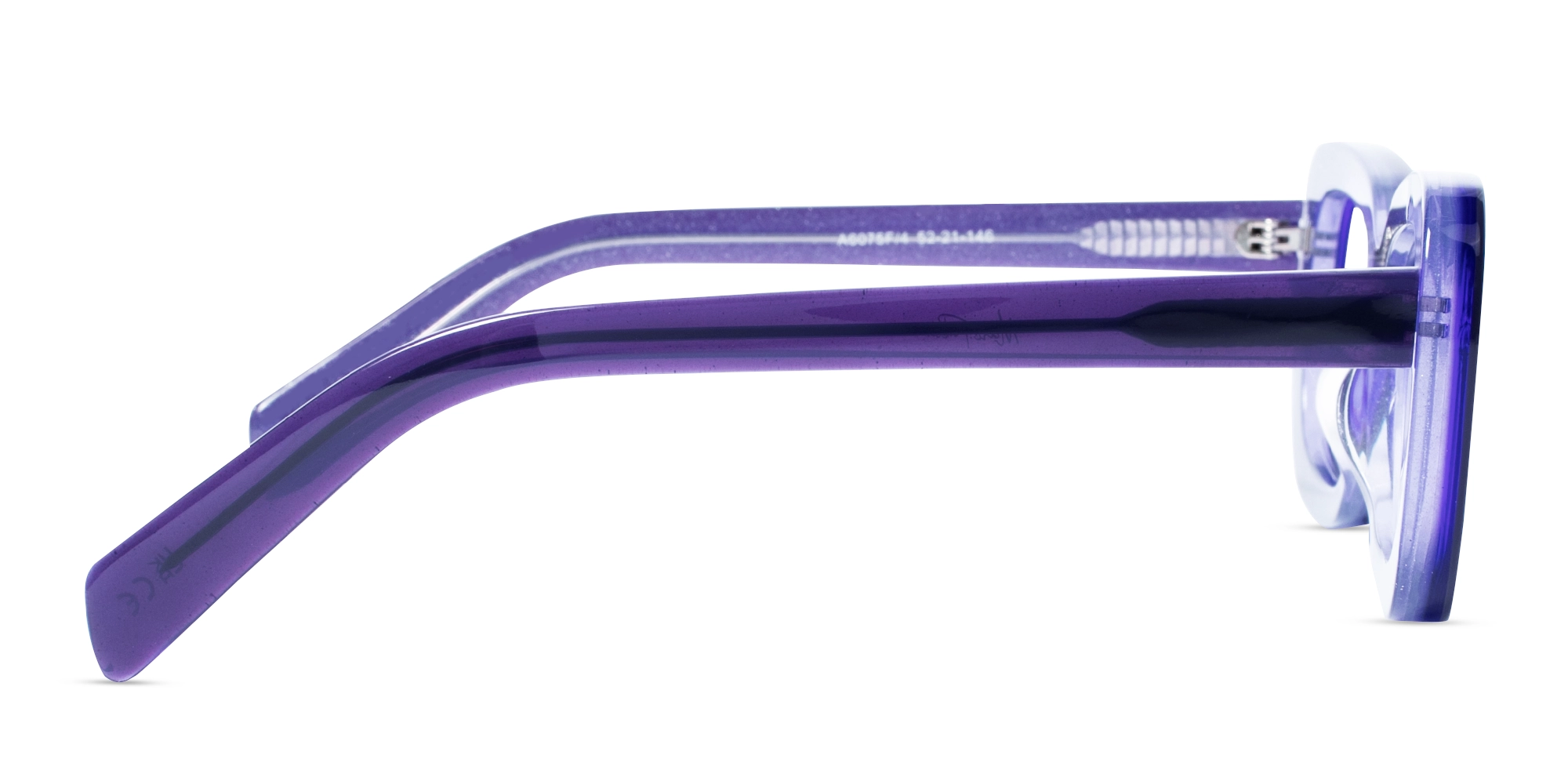 Purple Glittery Hue Oversized Full-Rim Glasses