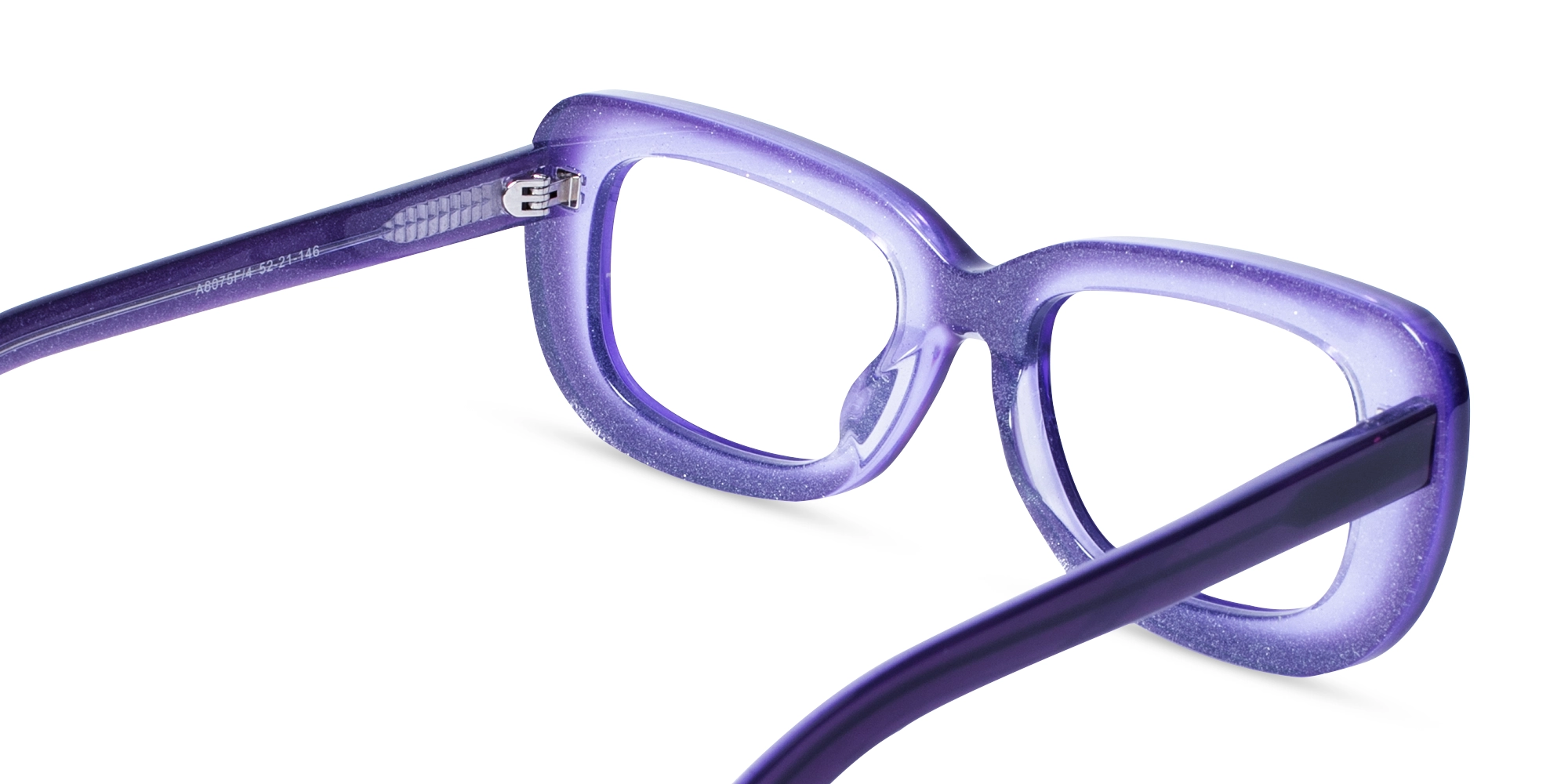 Purple Glittery Hue Oversized Full-Rim Glasses