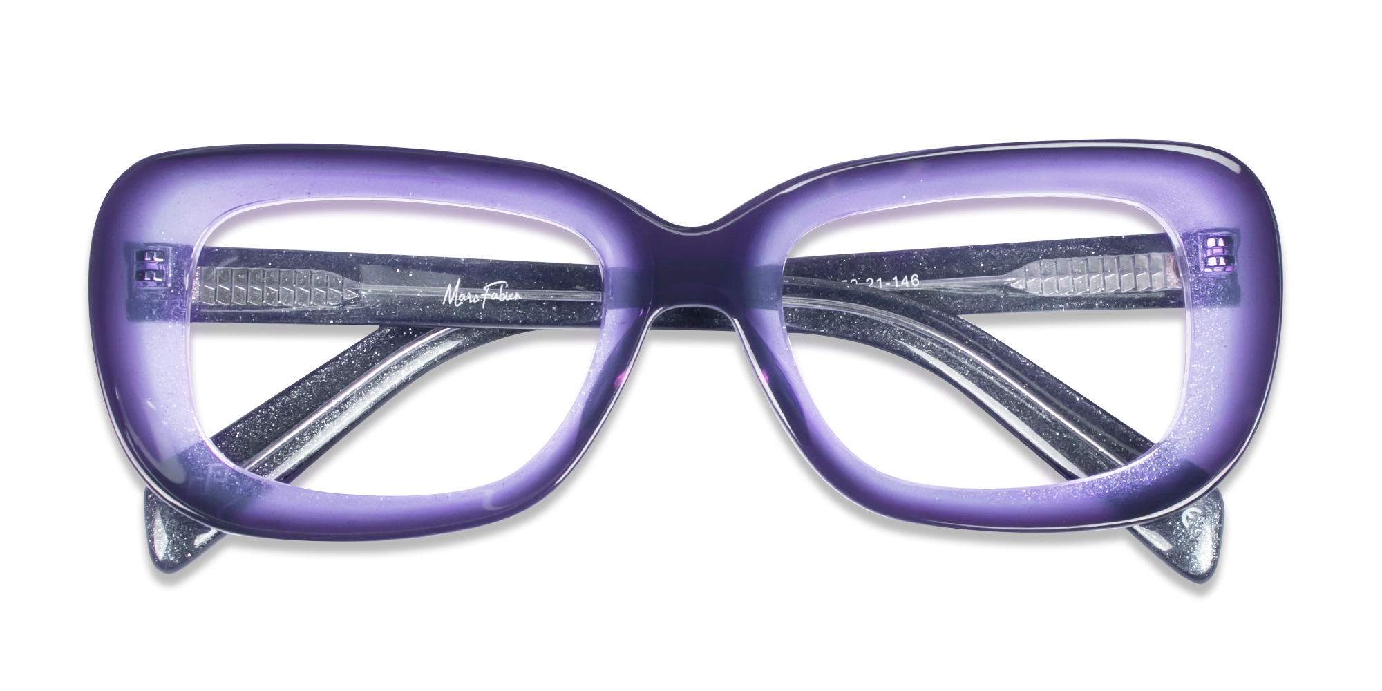 Purple Glittery Hue Oversized Full-Rim Glasses