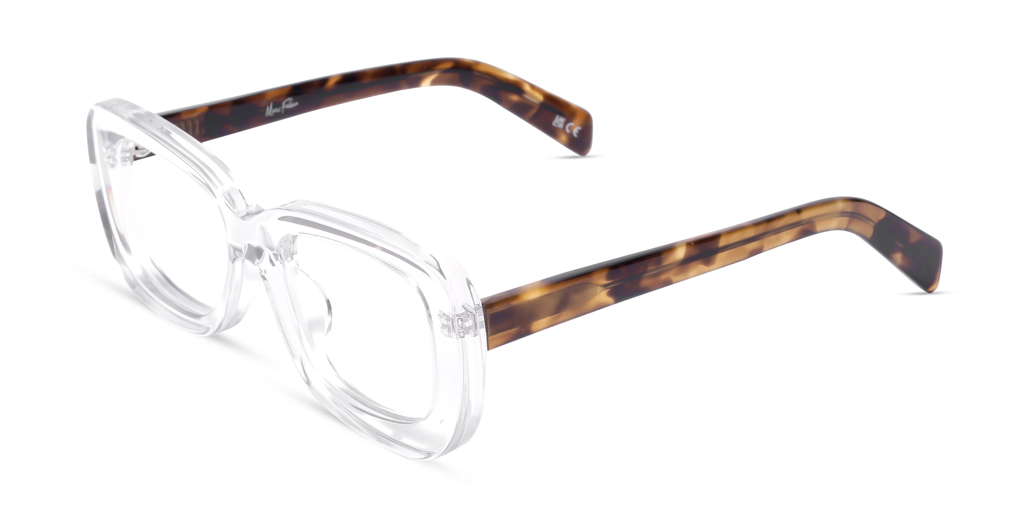Crystal Clear Oversized Full-Rim Glasses