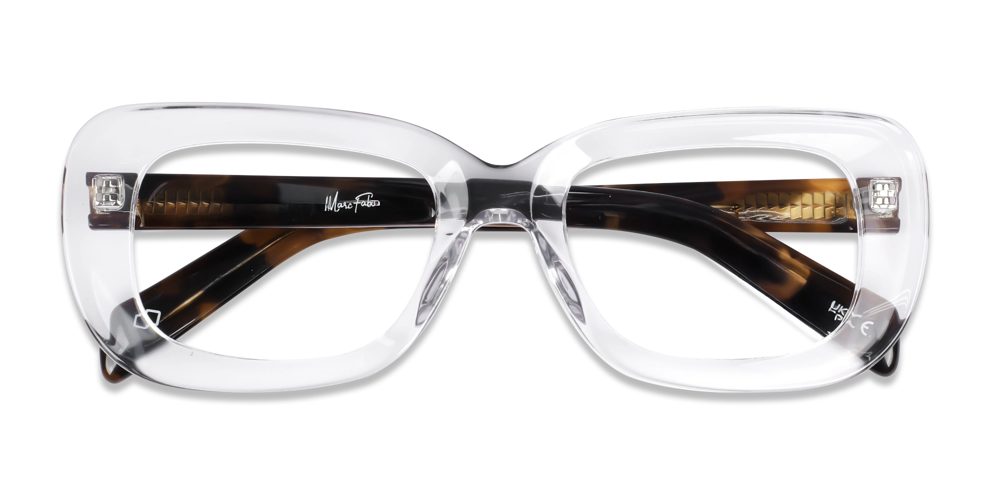 Crystal Clear Oversized Full-Rim Glasses