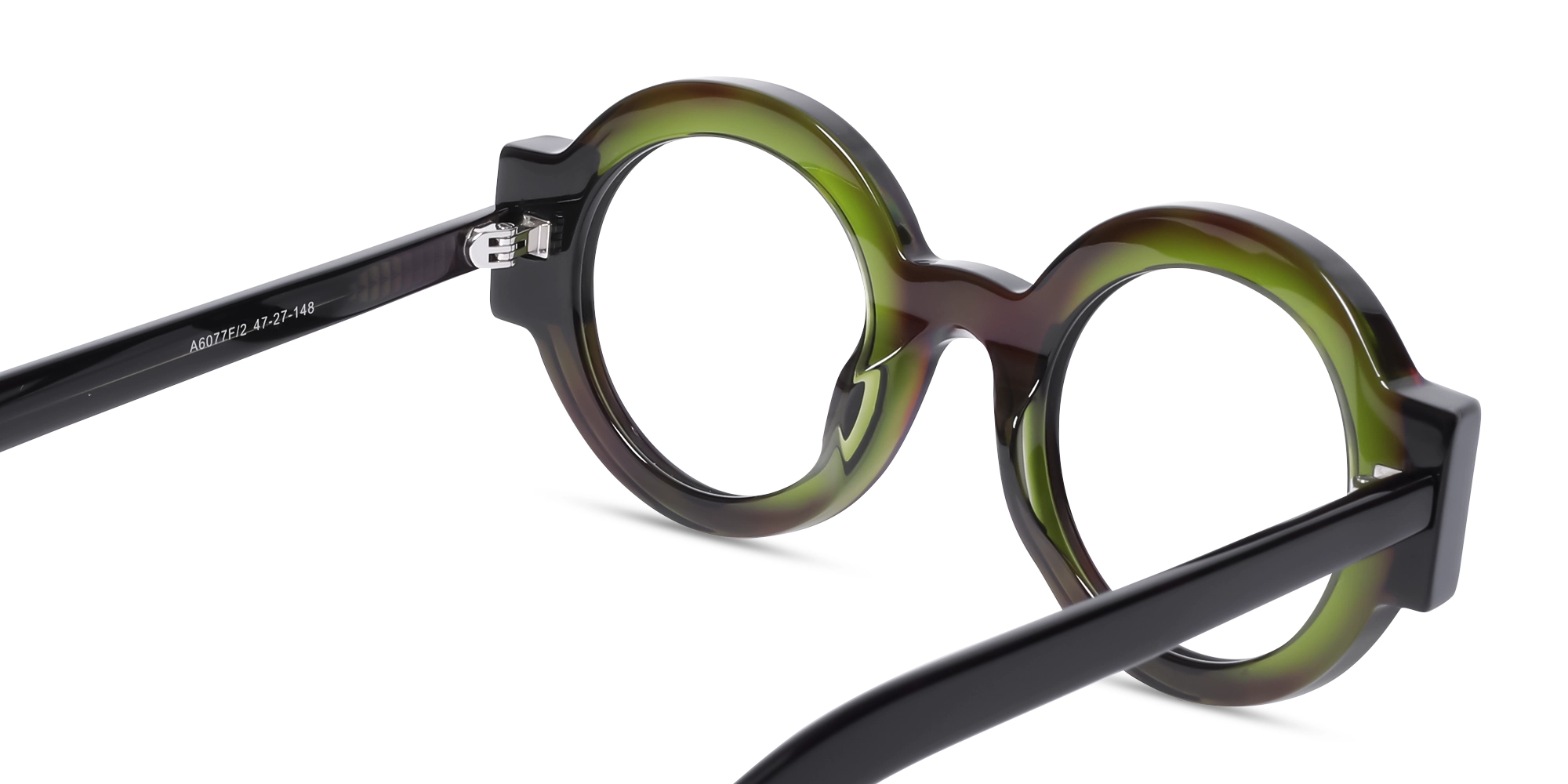Crystal Olive Green Thick Round Glasses-5
