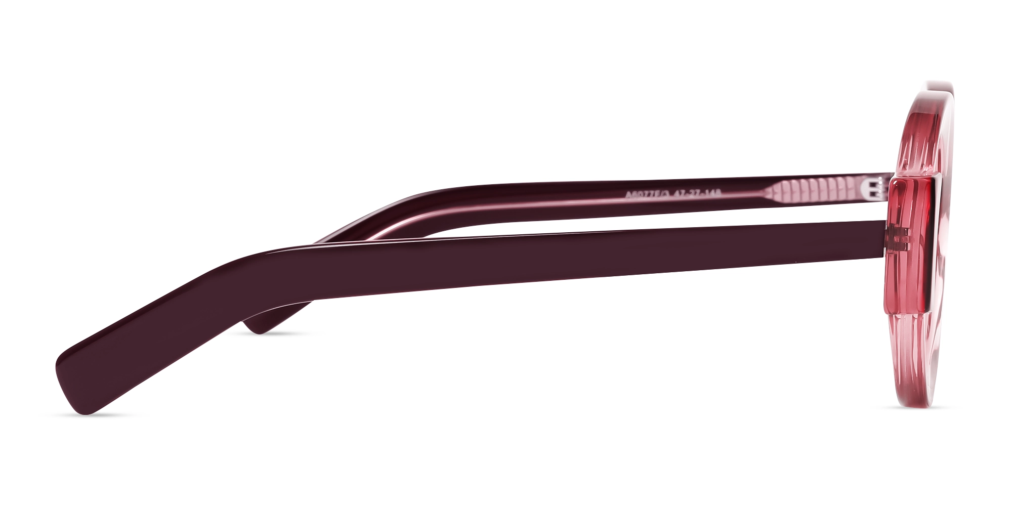 Crystal Pink Thick Round Glasses-4