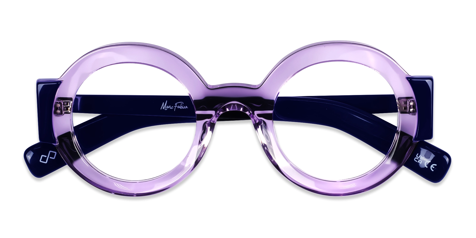 Crystal Purple Thick Round Glasses-6