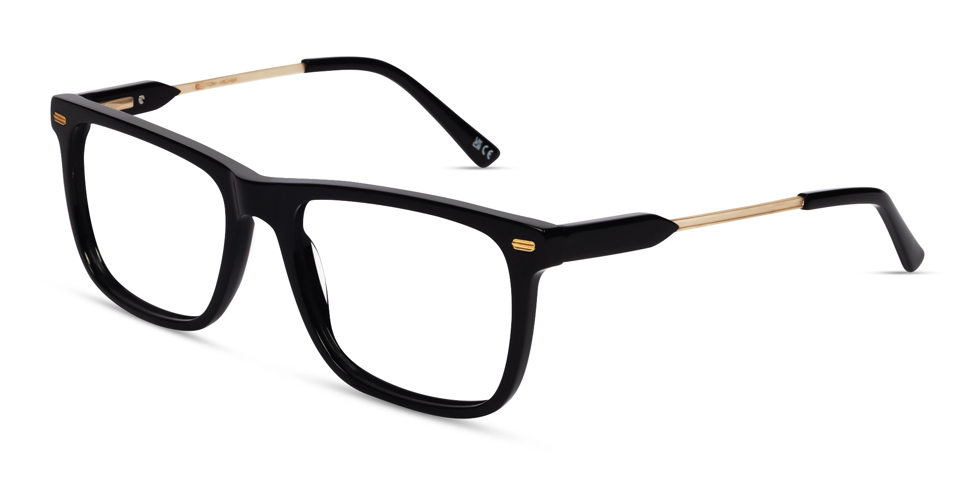 Black Rectangular Flat-top Full-Rim Glasses-3