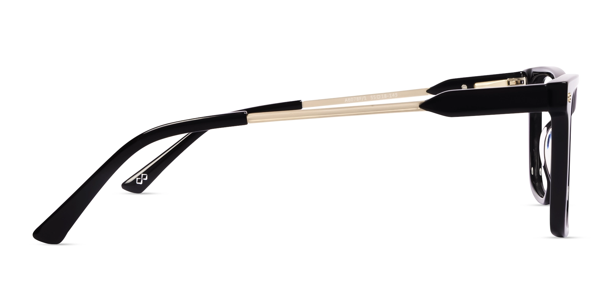 Black Rectangular Flat-top Full-Rim Glasses-4
