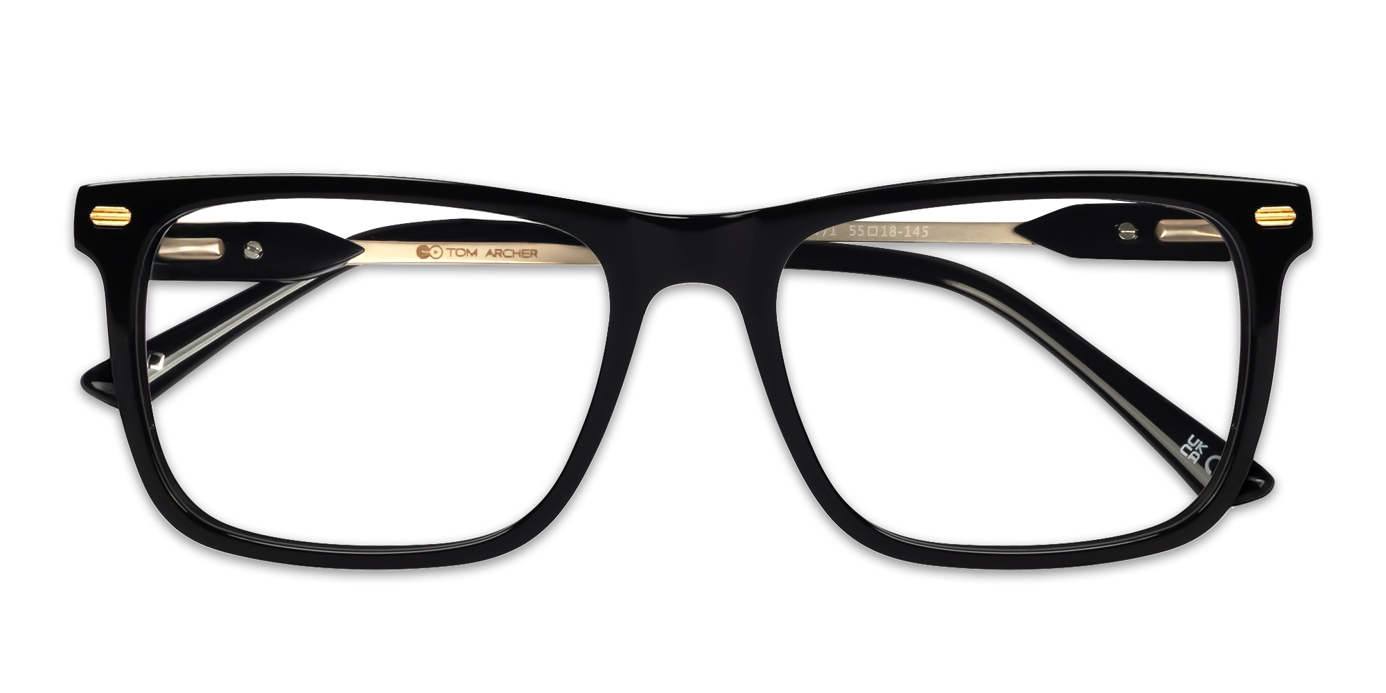 Black Rectangular Flat-top Full-Rim Glasses-6
