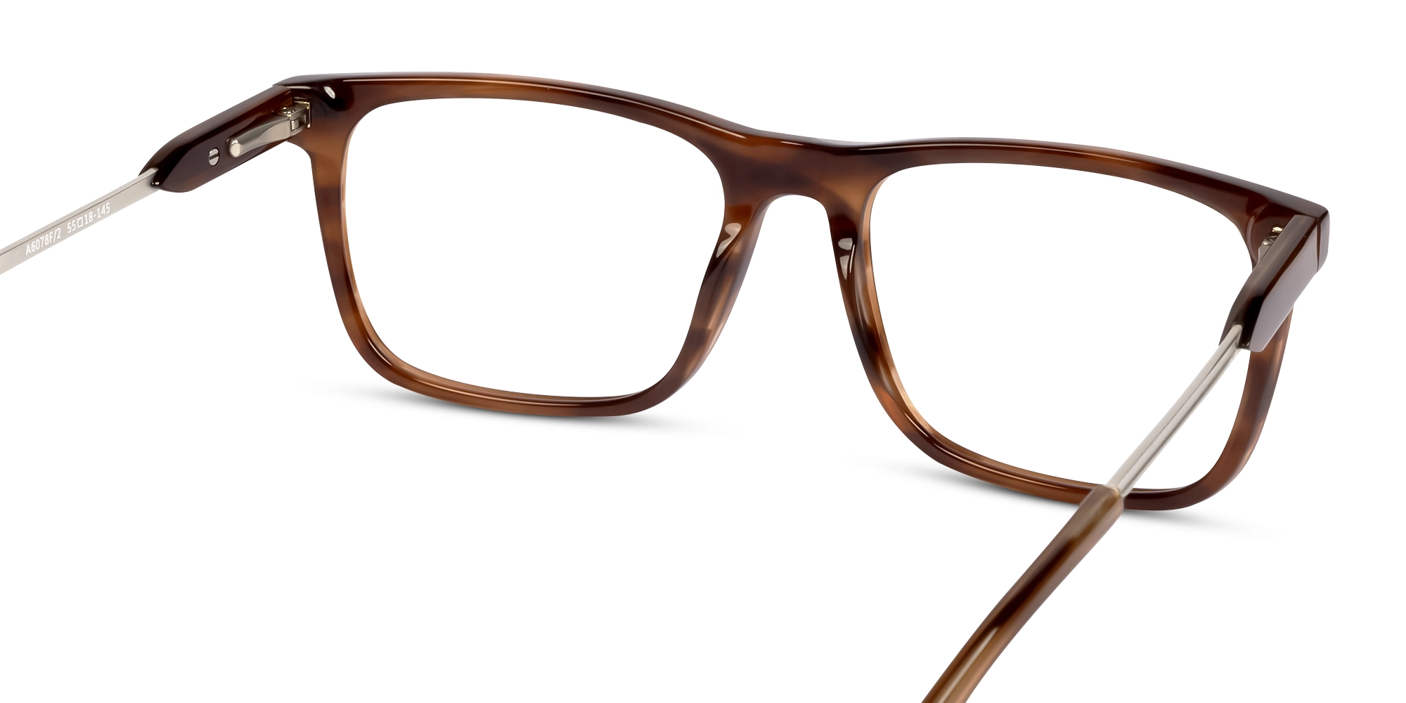 Textured Brown Rectangular Flat-top Glasses-5