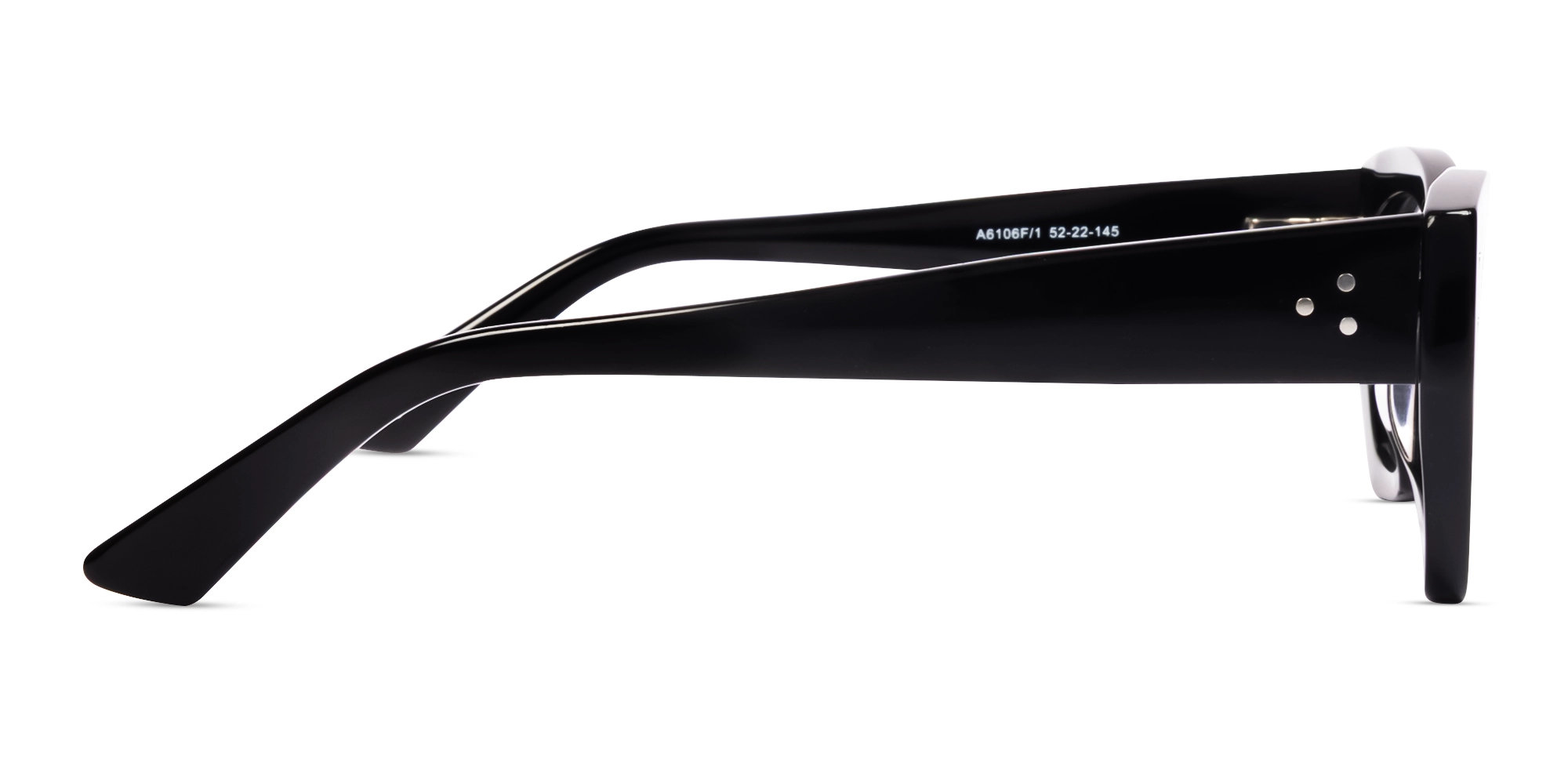 Thick Black Geometric Fullrim Acetate Glasses