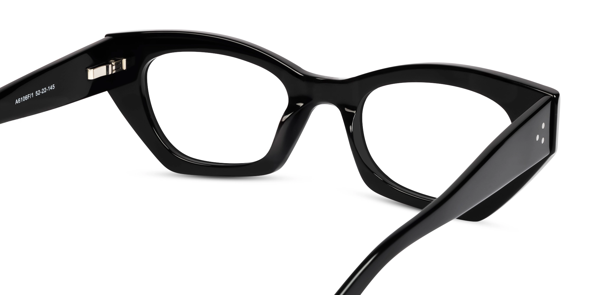 Thick Black Geometric Fullrim Acetate Glasses