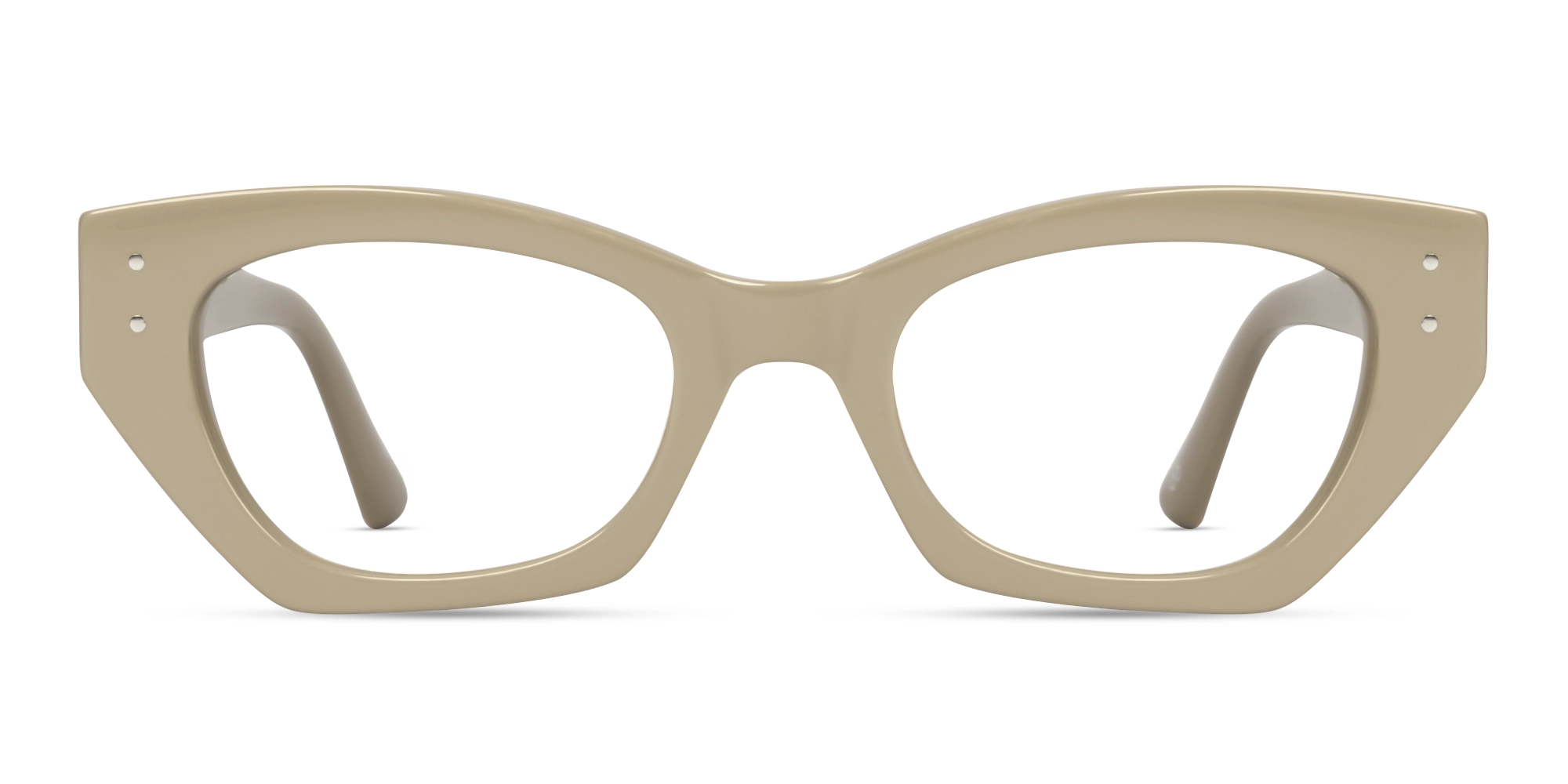 Oatmeal Brown Thick Rectangular Glasses
