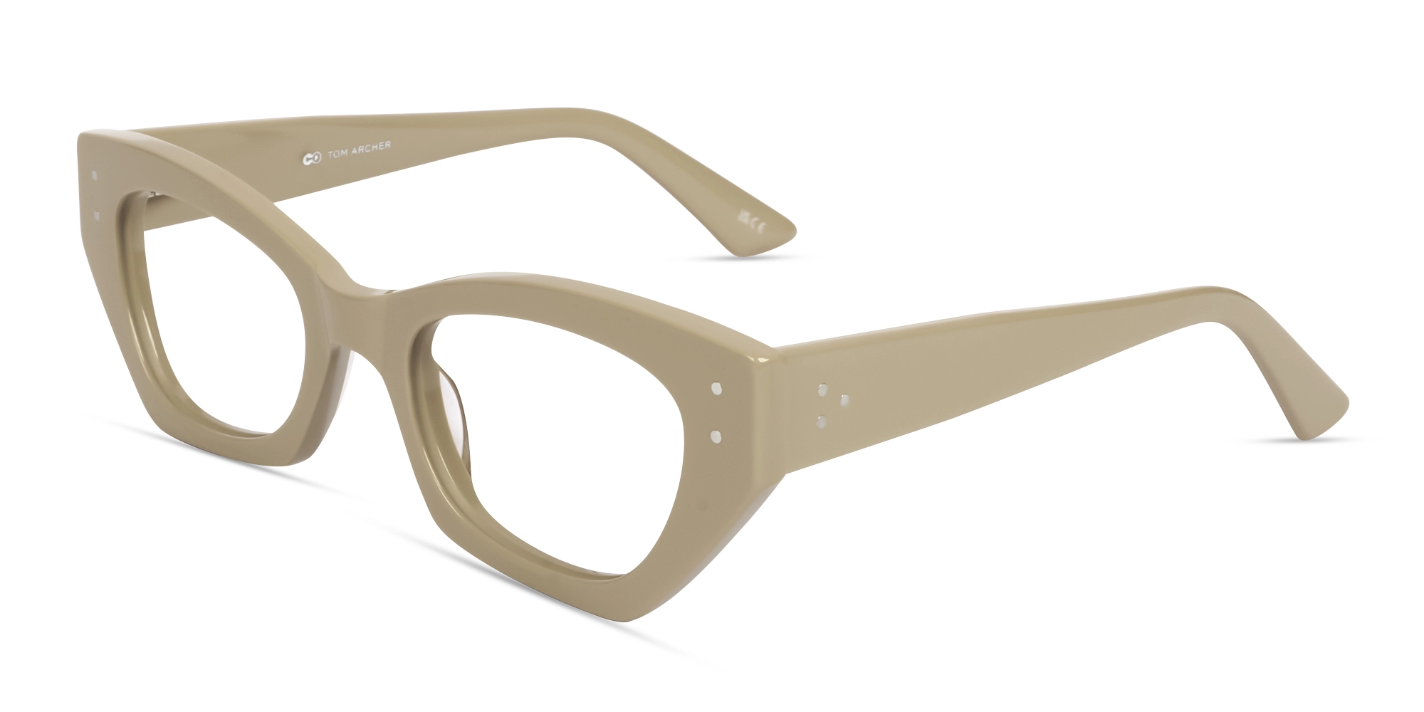 Oatmeal Brown Thick Rectangular Glasses