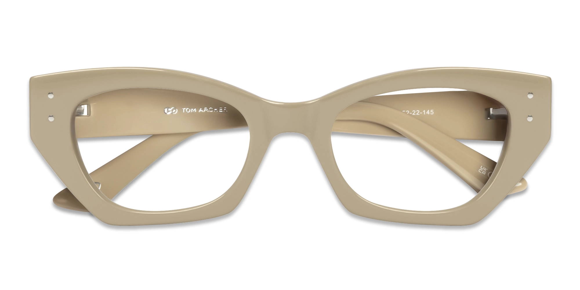 Oatmeal Brown Thick Rectangular Glasses