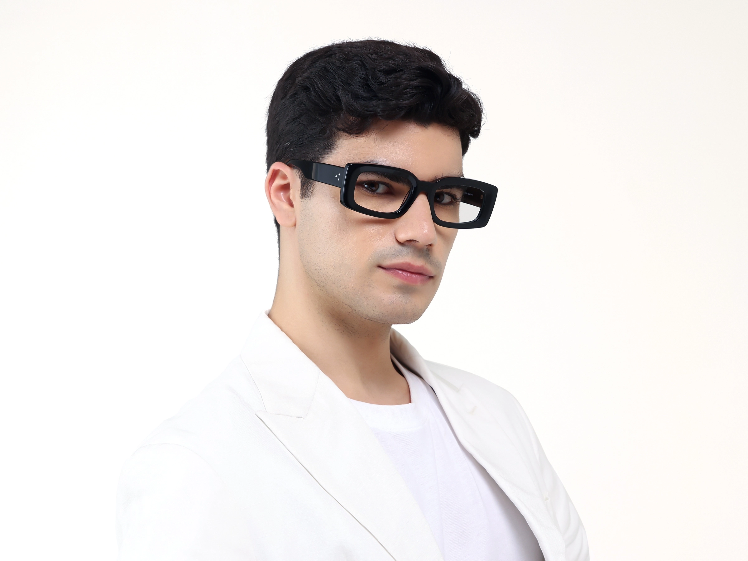 Black Thick Oversized Rectangular Glasses