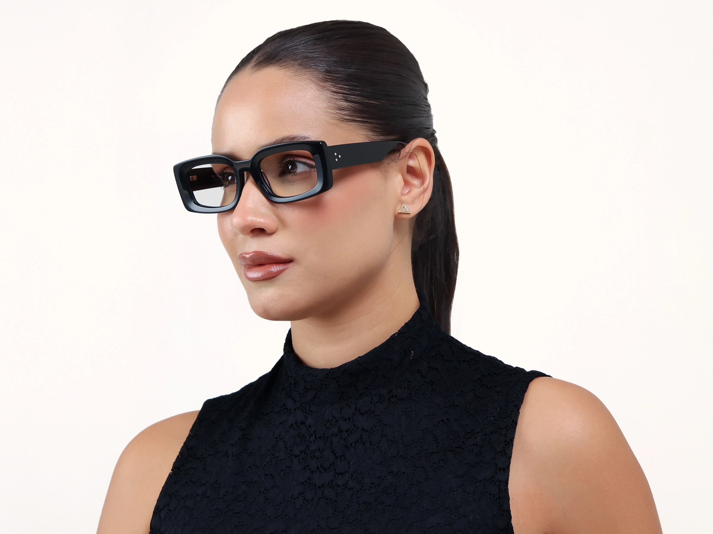 Black Thick Oversized Rectangular Glasses