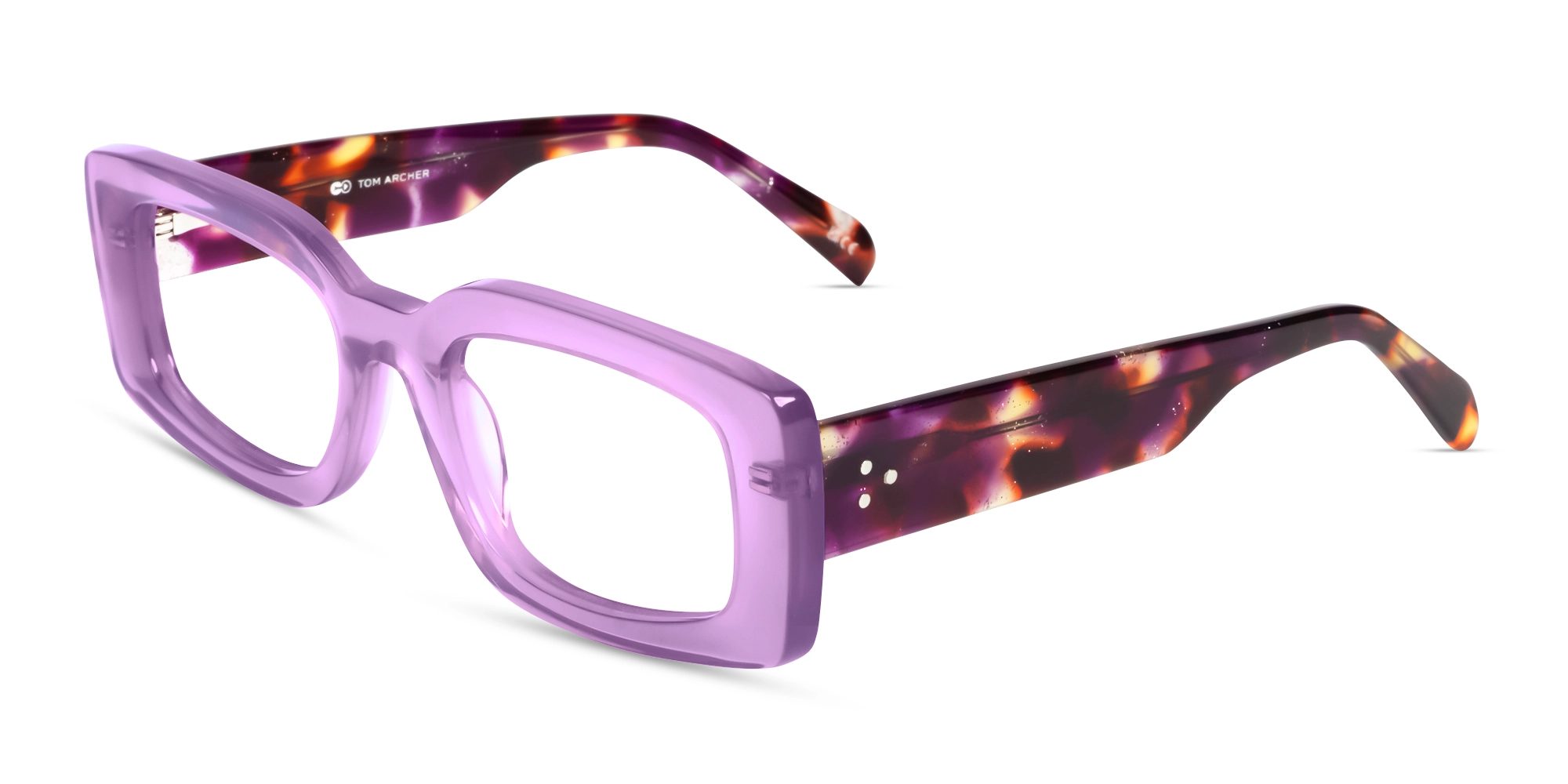 Crystal Wisteria Thick Oversized Rectangular Glasses Crystal Wisteria Thick Oversized Rectangular Glasses