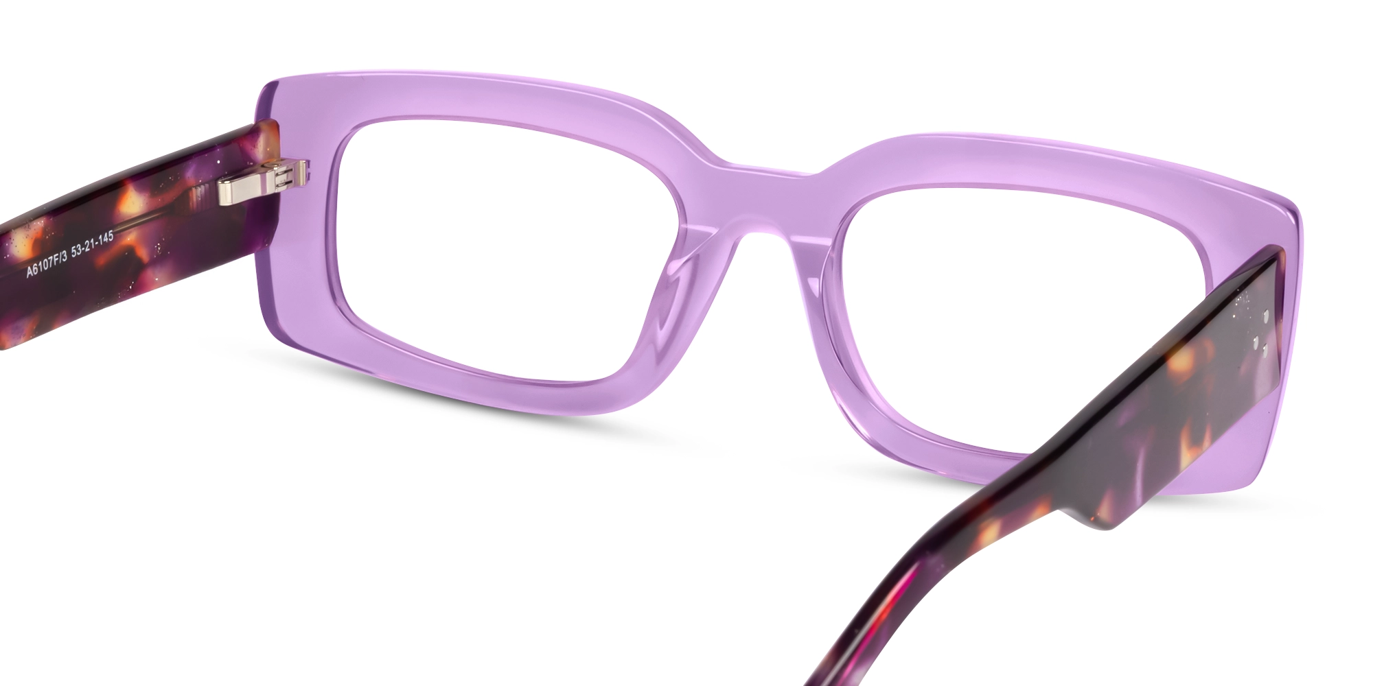 Crystal Wisteria Thick Oversized Rectangular Glasses