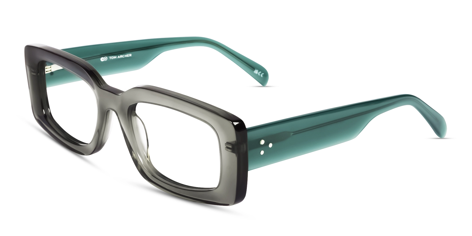 Oversized Crystal Lava Grey Rectangular Glasses Oversized Crystal Lava Grey Rectangular Glasses