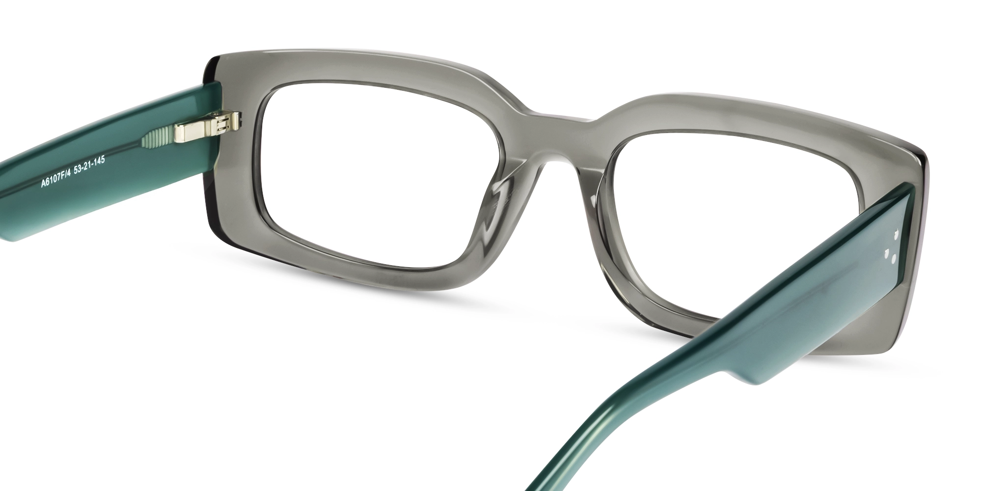 Oversized Crystal Lava Grey Rectangular Glasses