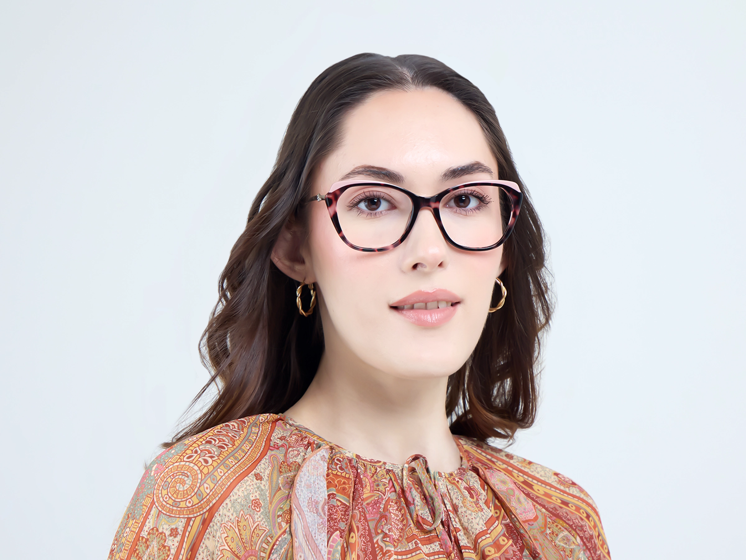 Pink Tortoise Butterfly Fullrim Acetate Glasses-11