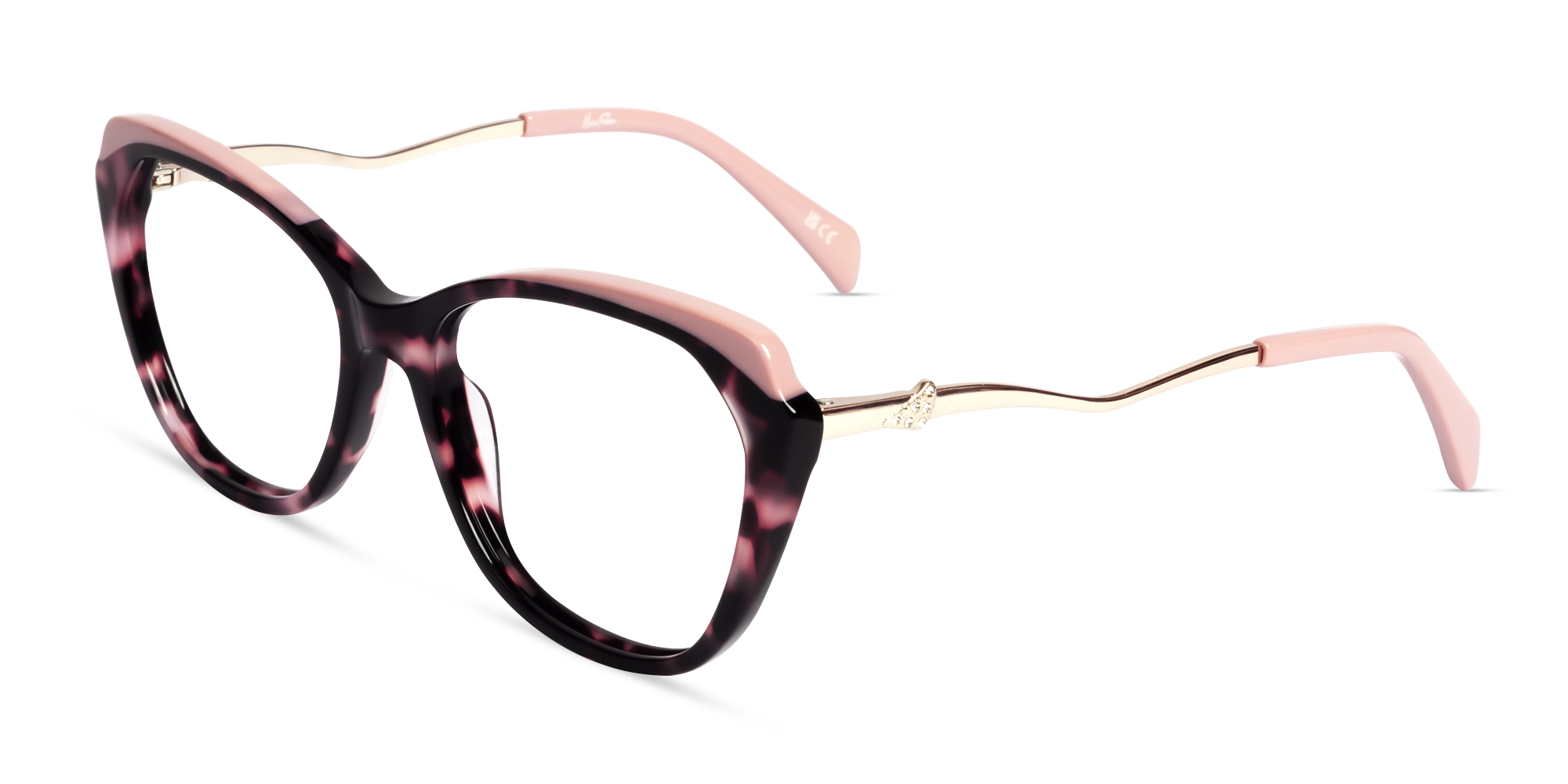Pink Tortoise Butterfly Fullrim Acetate Glasses-3