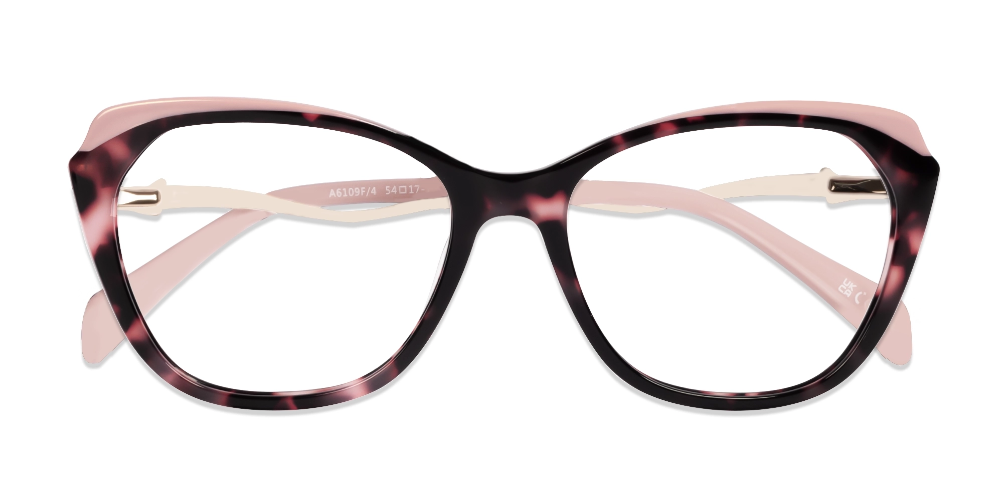 Pink Tortoise Butterfly Fullrim Acetate Glasses-6