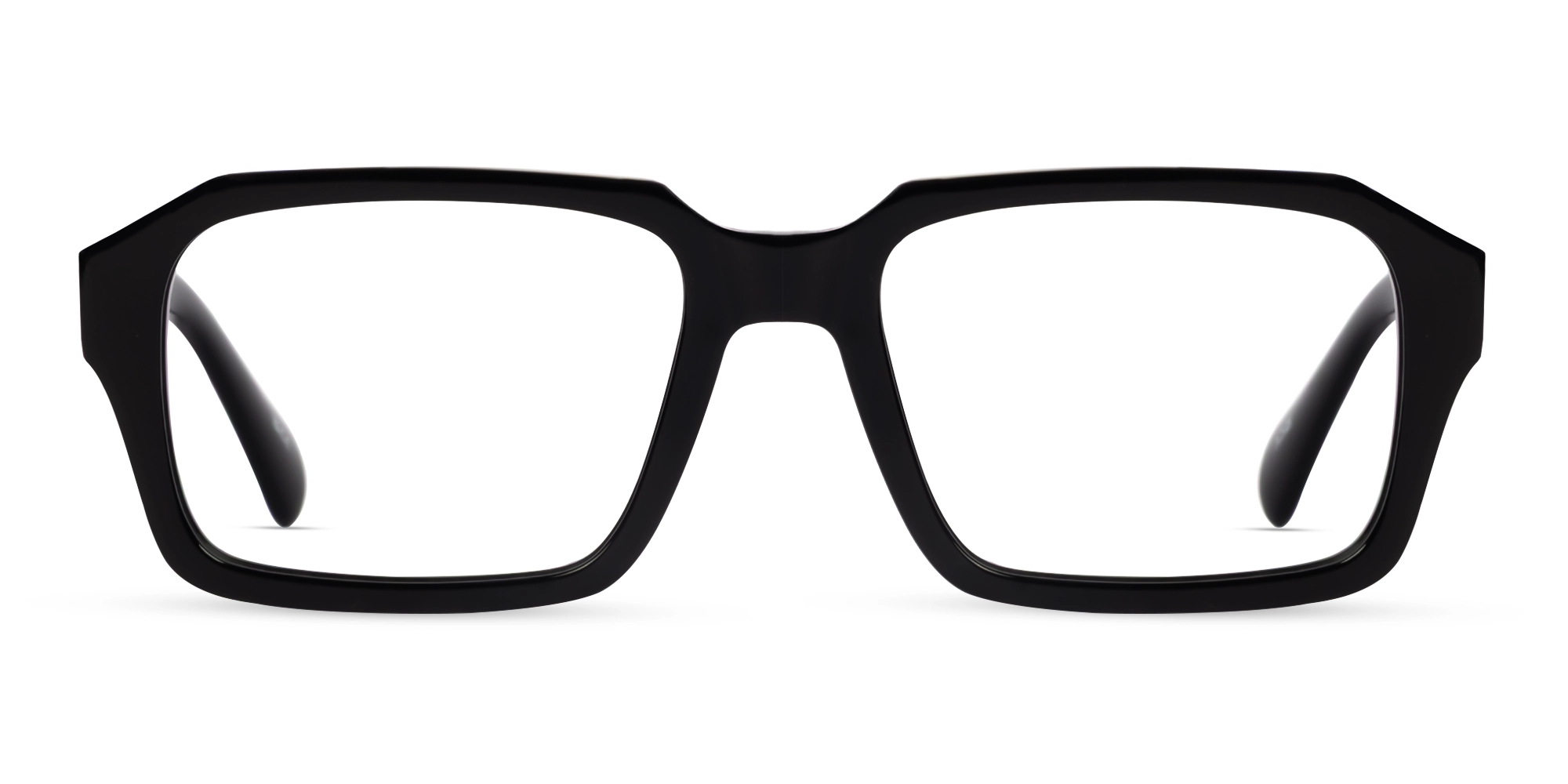 Black Rectangular Acetate Full-Rim Glasses-1