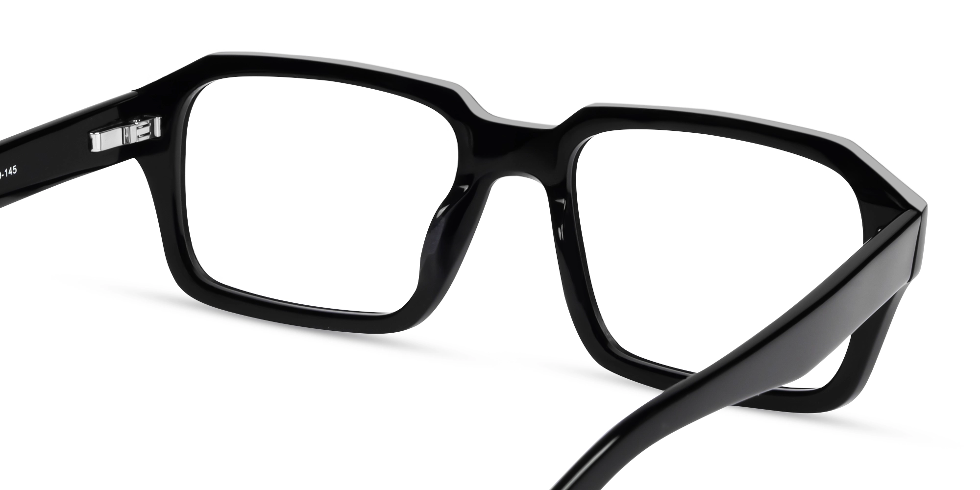 Black Rectangular Acetate Full-Rim Glasses-4