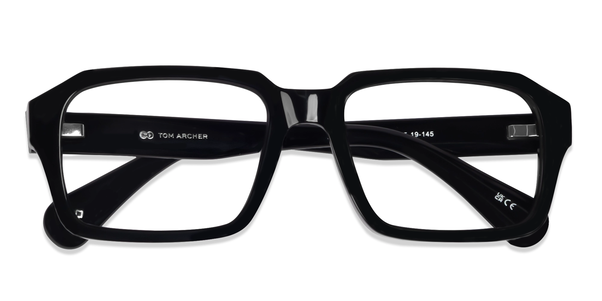 Black Rectangular Acetate Full-Rim Glasses-5