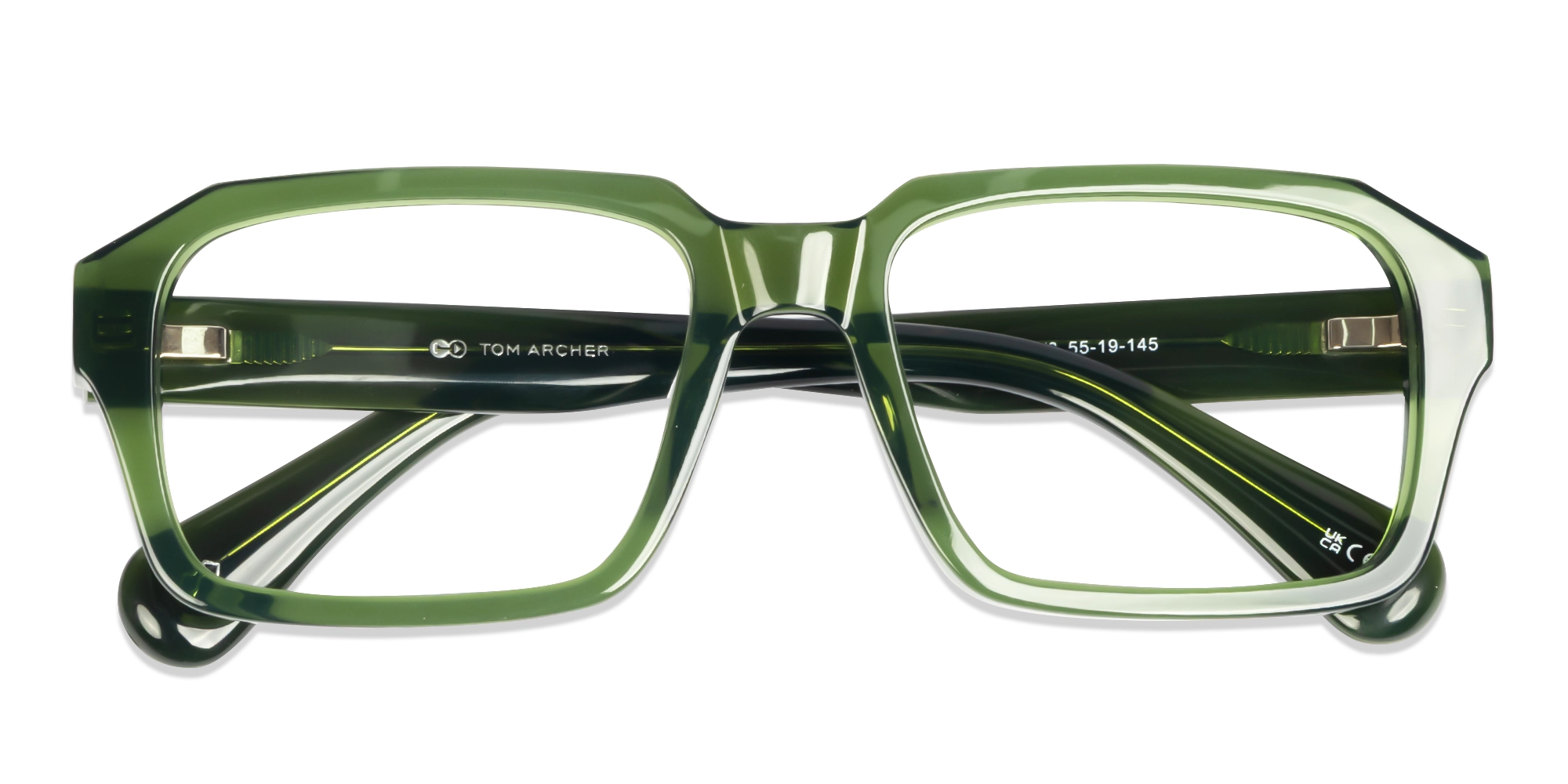 Crystal Leaf Green Acetate Full-Rim Glasses-5