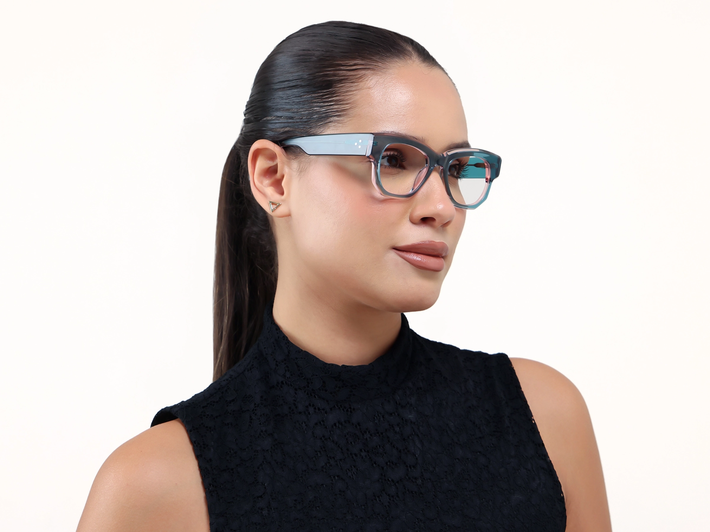 Crystal Acorn Cateye Fullrim Glasses