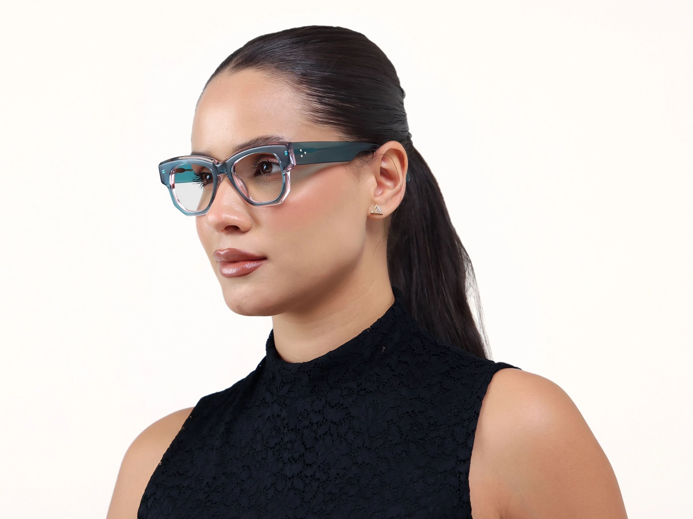 Crystal Acorn Cateye Fullrim Glasses