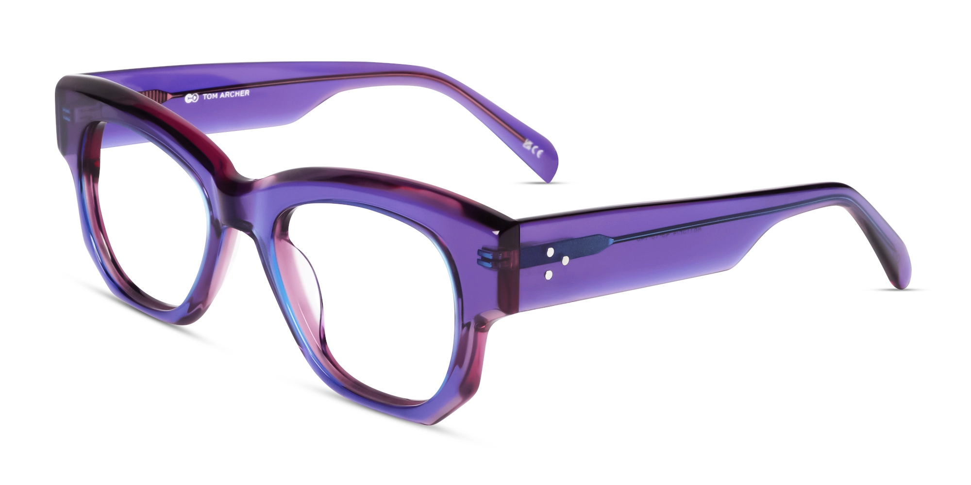 Crystal Royal Purple Thick Acetate Fullrim Glasses Crystal Royal Purple Thick Acetate Fullrim Glasses