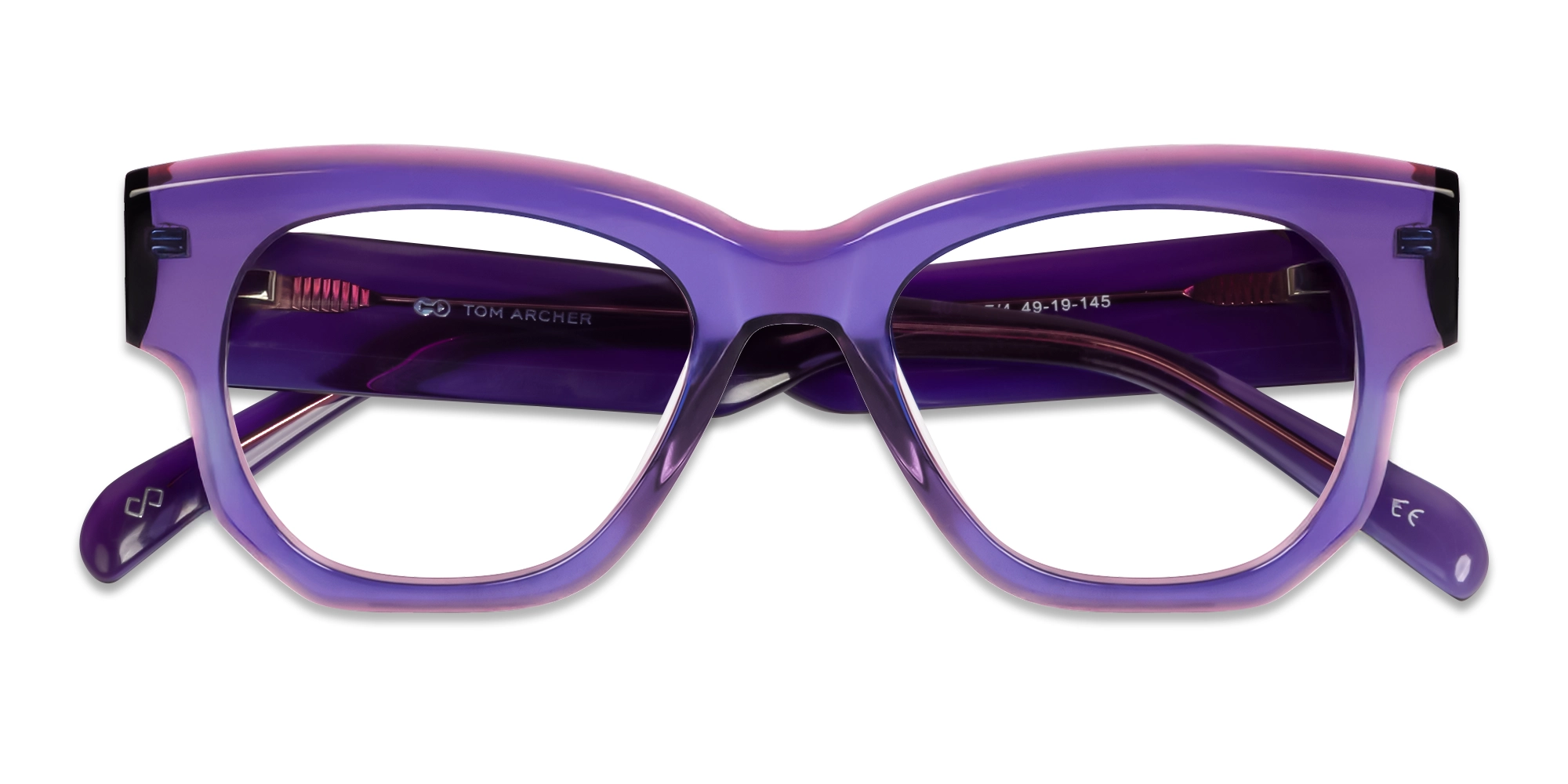 Crystal Royal Purple Thick Acetate Fullrim Glasses