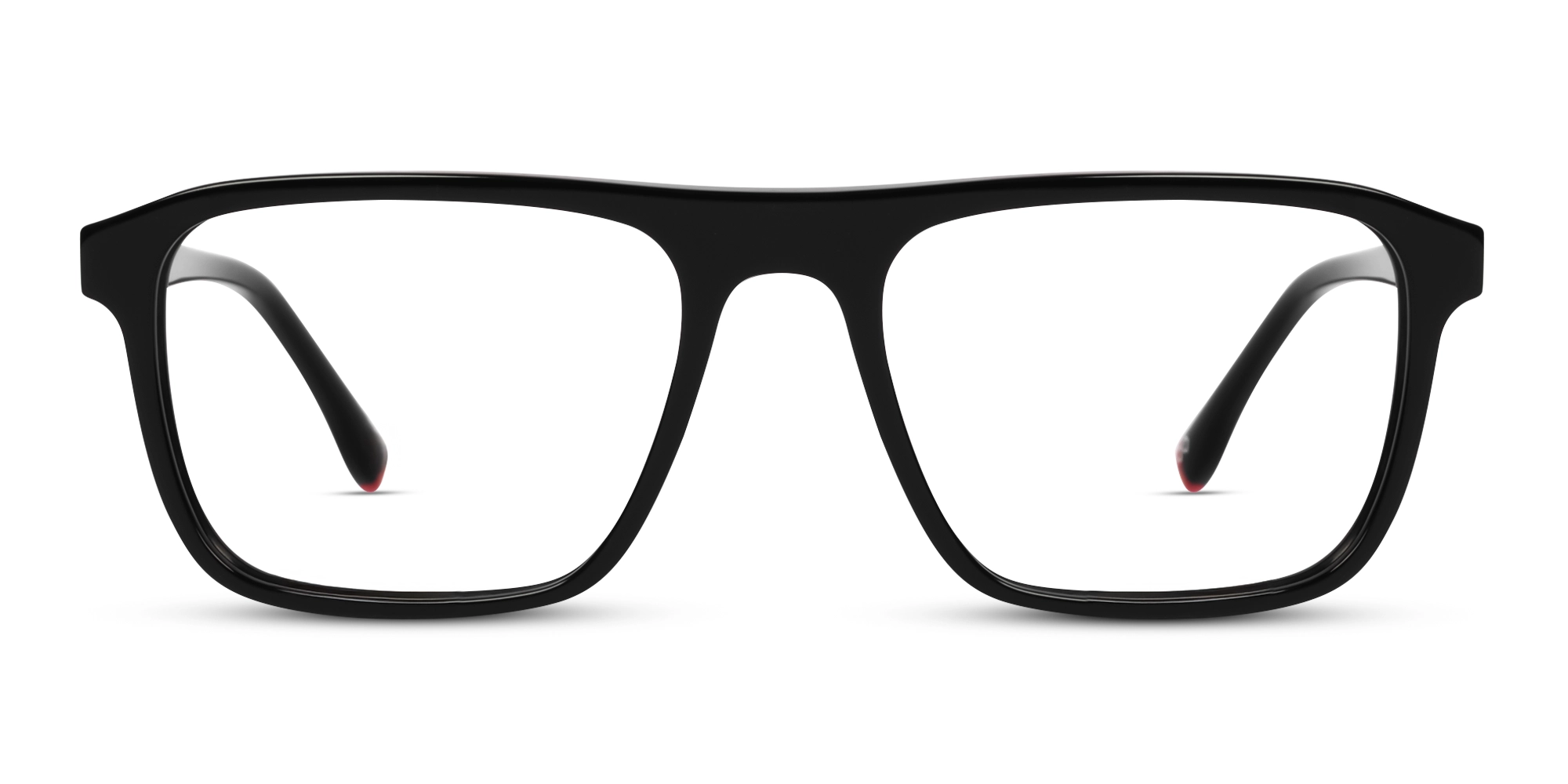 Black Rectangle Pilot Flat-top Glasses-1