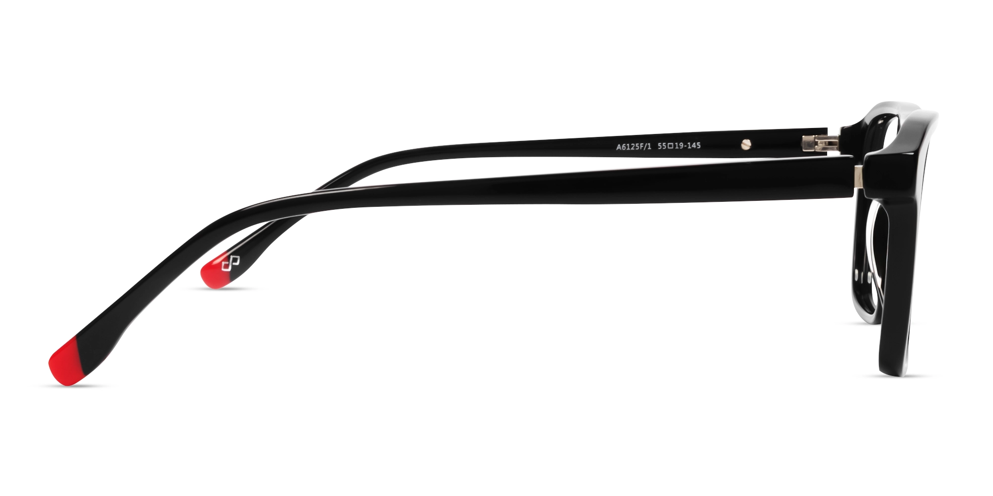 Black Rectangle Pilot Flat-top Glasses-3